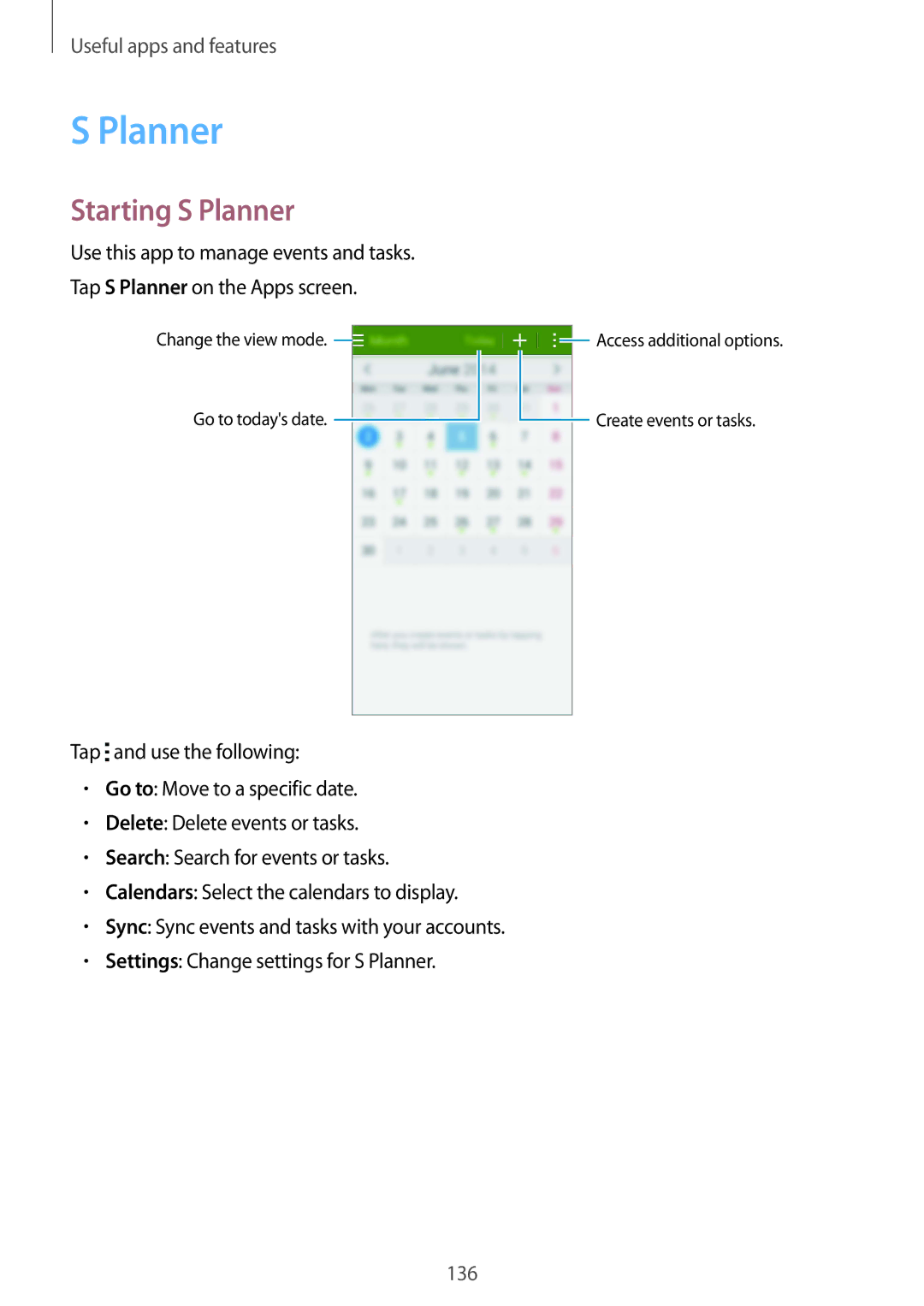 Samsung SM-G850F user manual Starting S Planner 