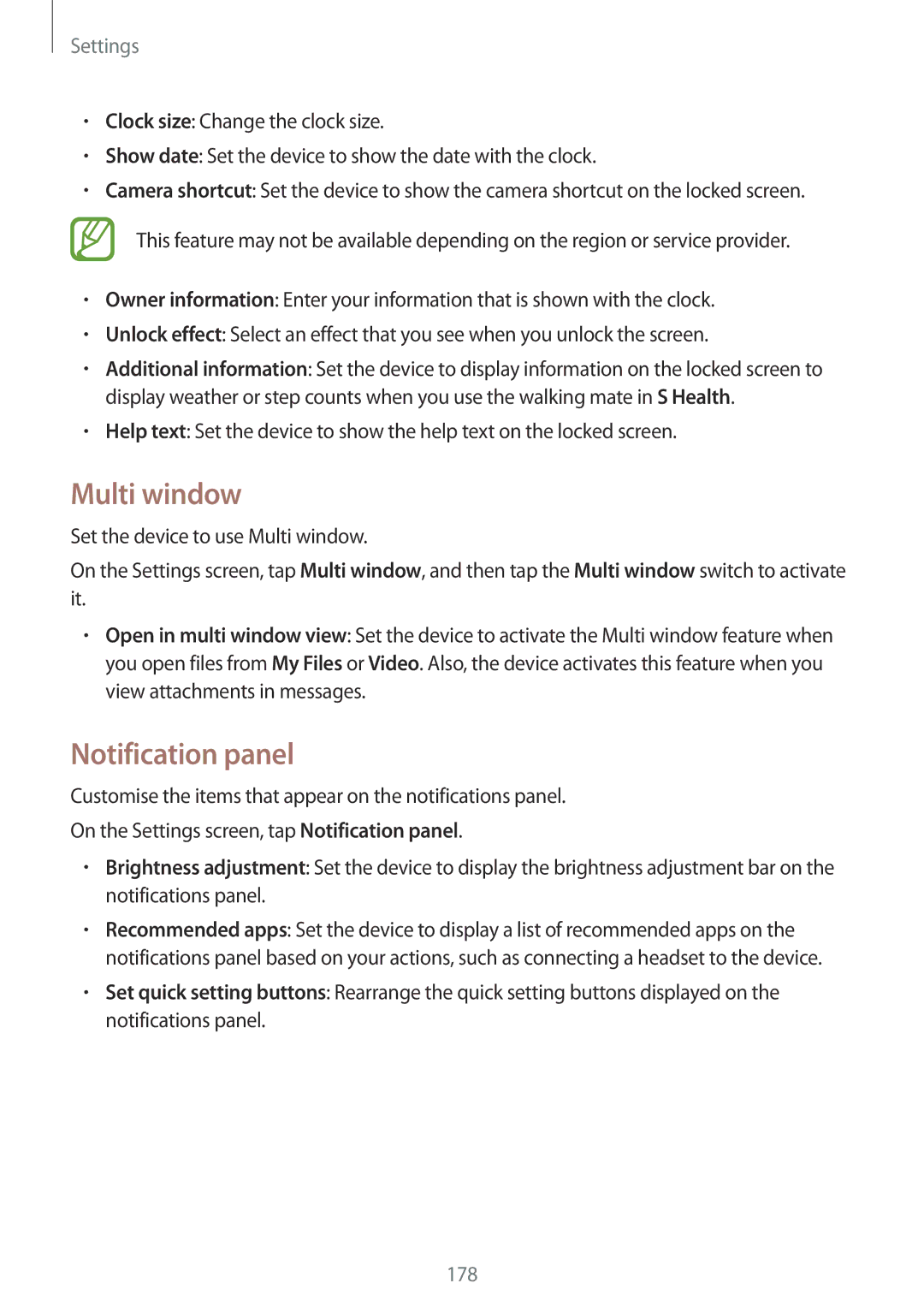 Samsung SM-G850F user manual Multi window, Notification panel 