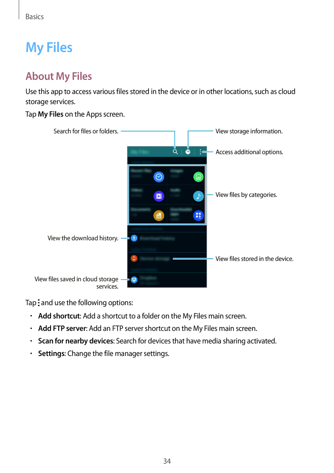 Samsung SM-G850F user manual About My Files 