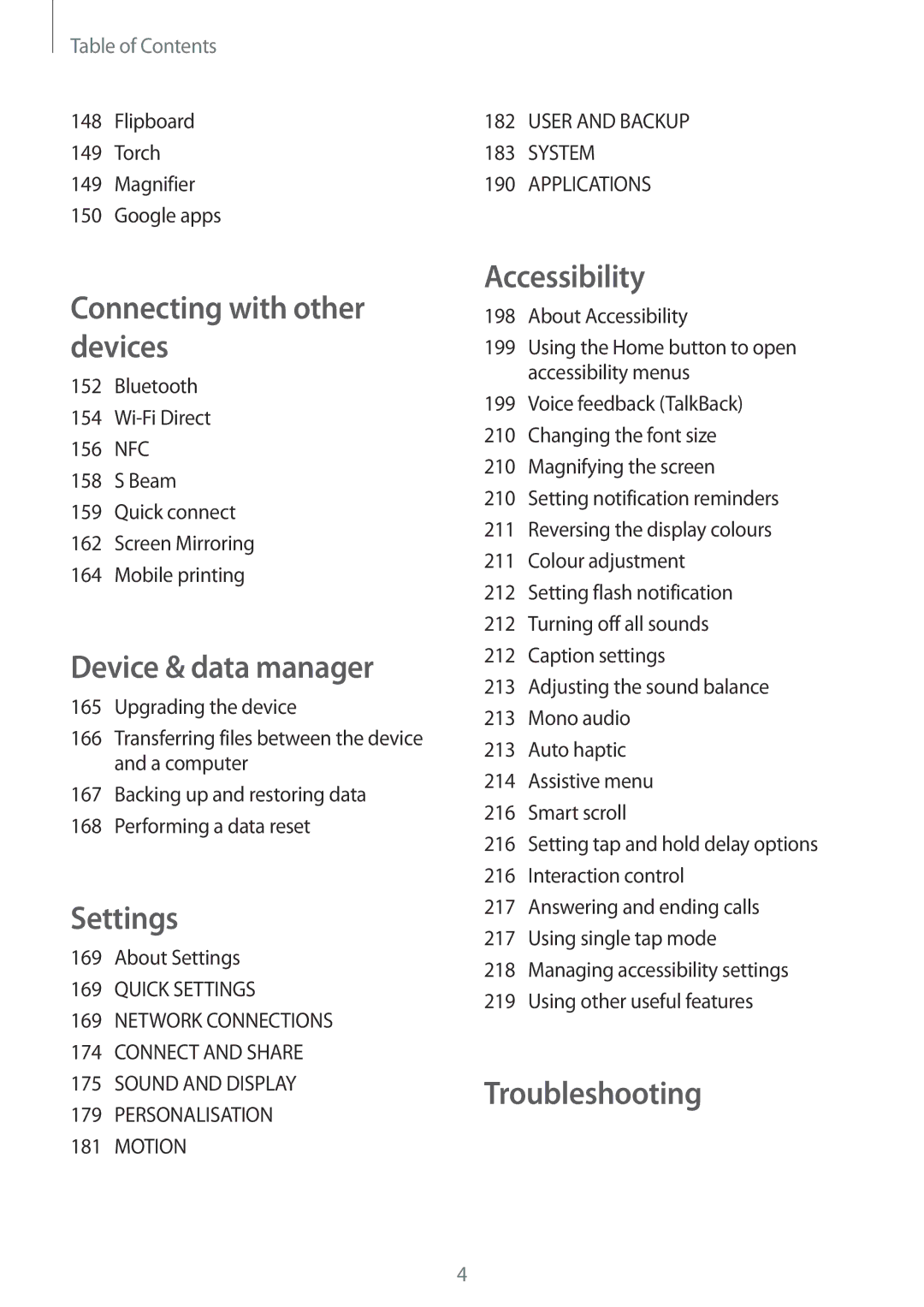 Samsung SM-G850F user manual Flipboard Torch Magnifier Google apps, About Settings 