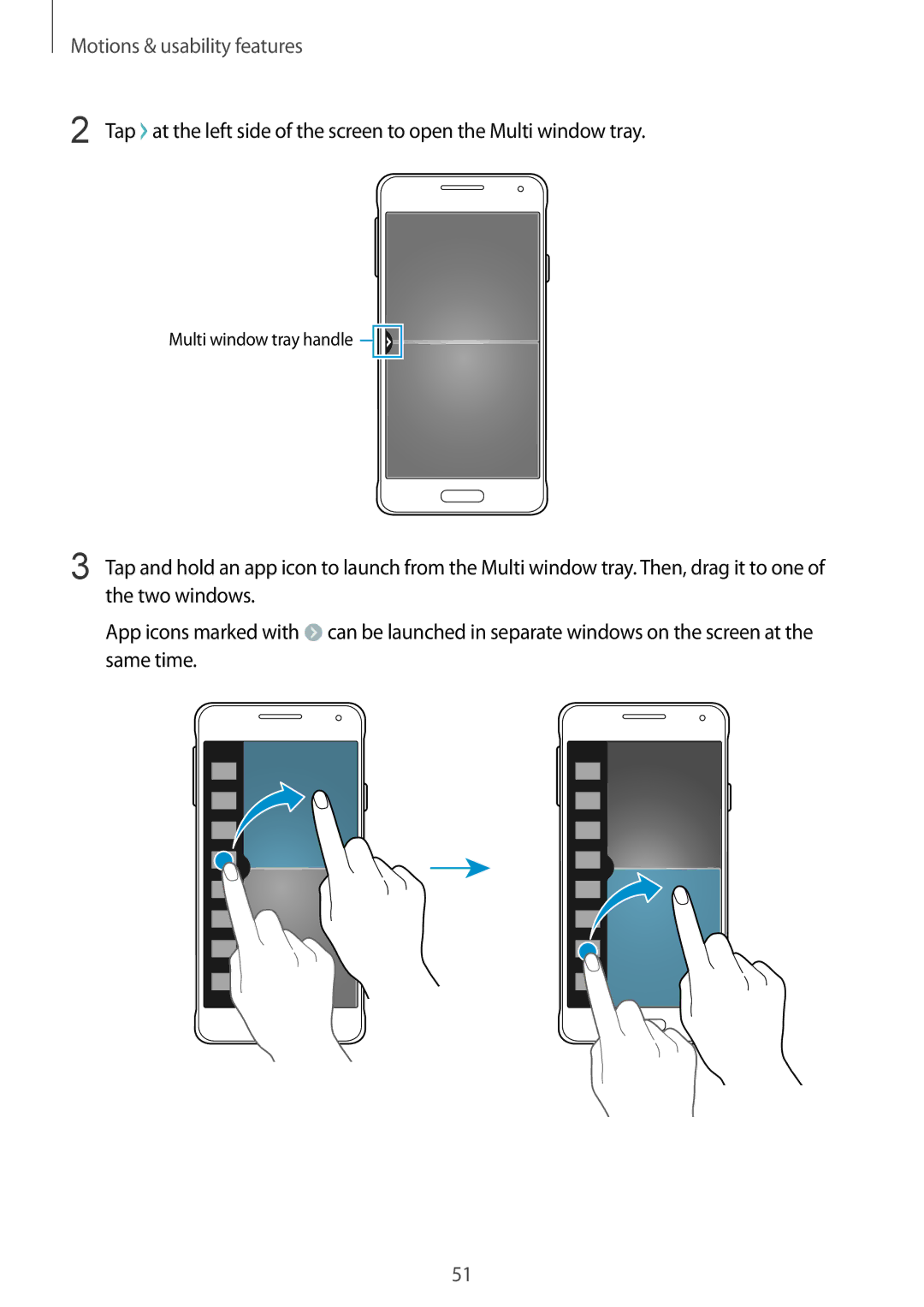 Samsung SM-G850F user manual Multi window tray handle 