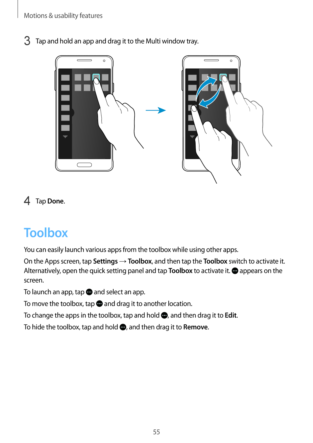 Samsung SM-G850F user manual Toolbox 