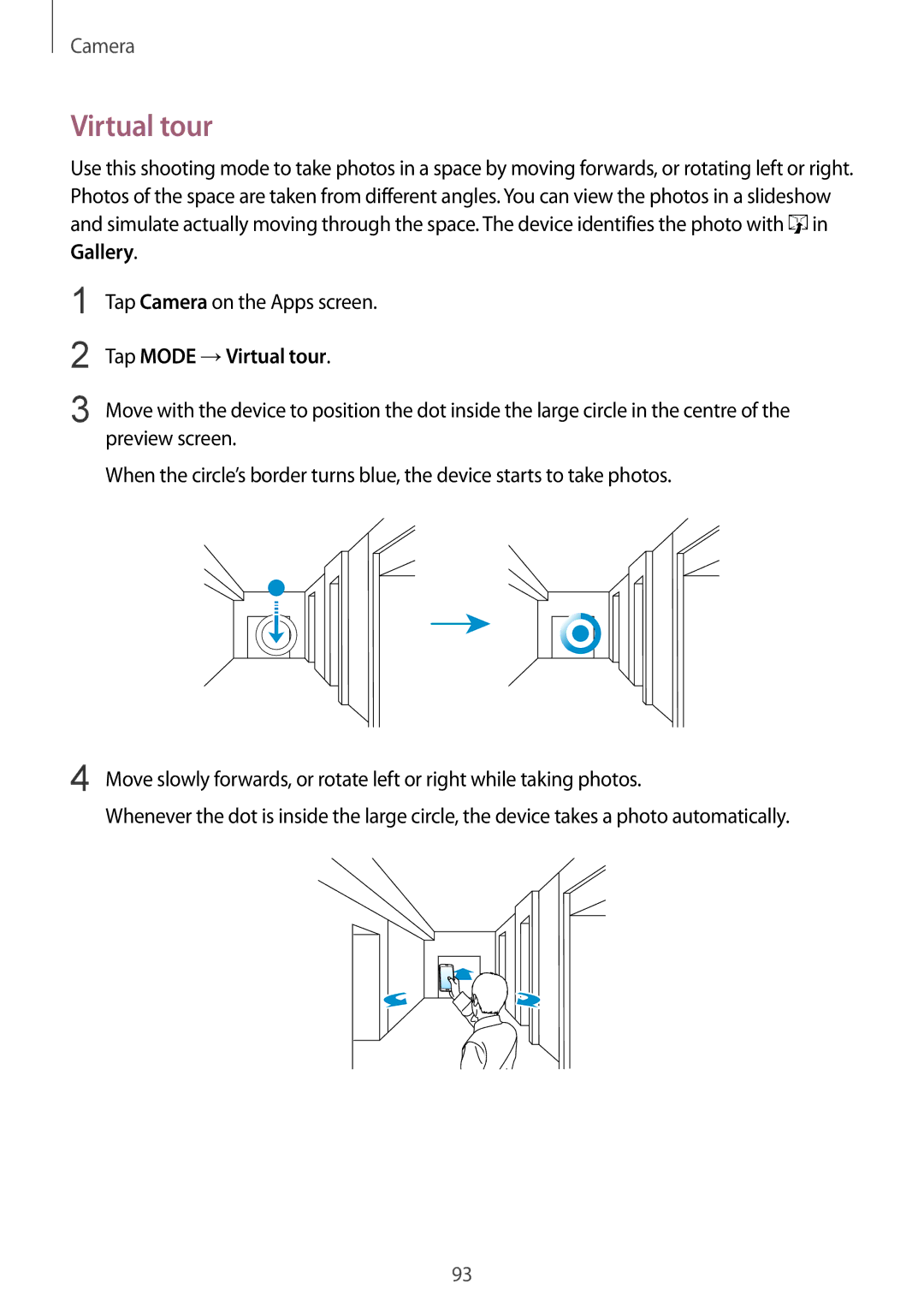 Samsung SM-G850F user manual Tap Mode →Virtual tour 