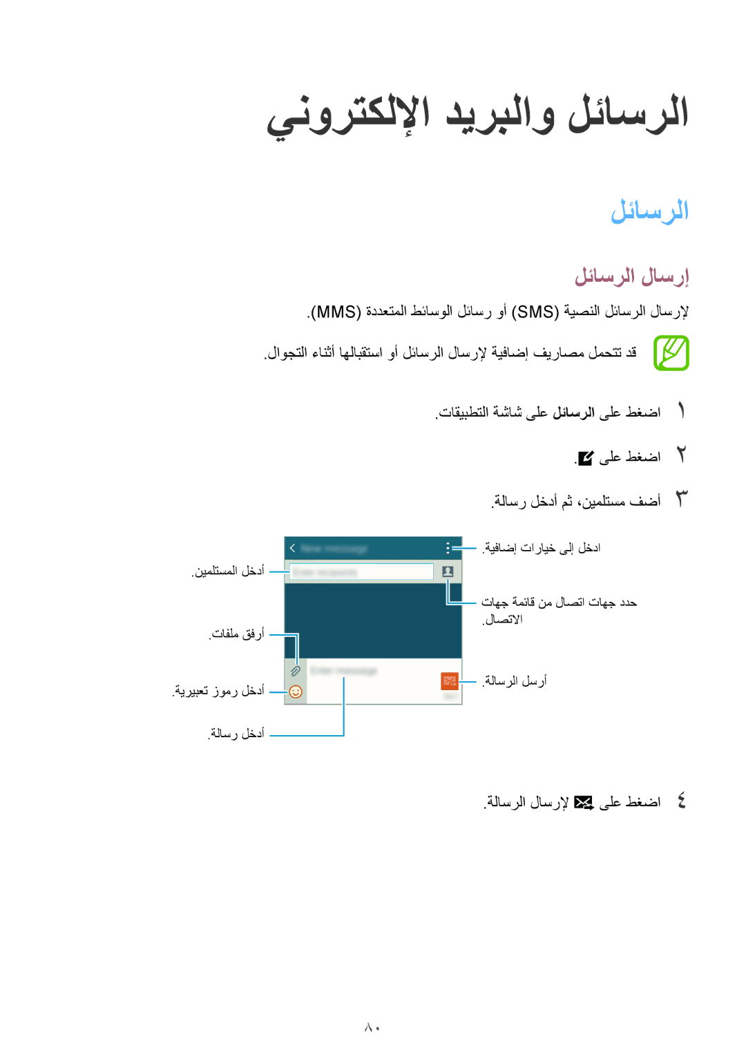 Samsung SM-G850FZWETHR, SM-G850FHSEAFG, SM-G850FHSECAC ينورتكللإا ديربلاو لئاسرلا, لئاسرلا لاسرإ, ةلاسرلا لاسرلإ ىلع طغضا4 