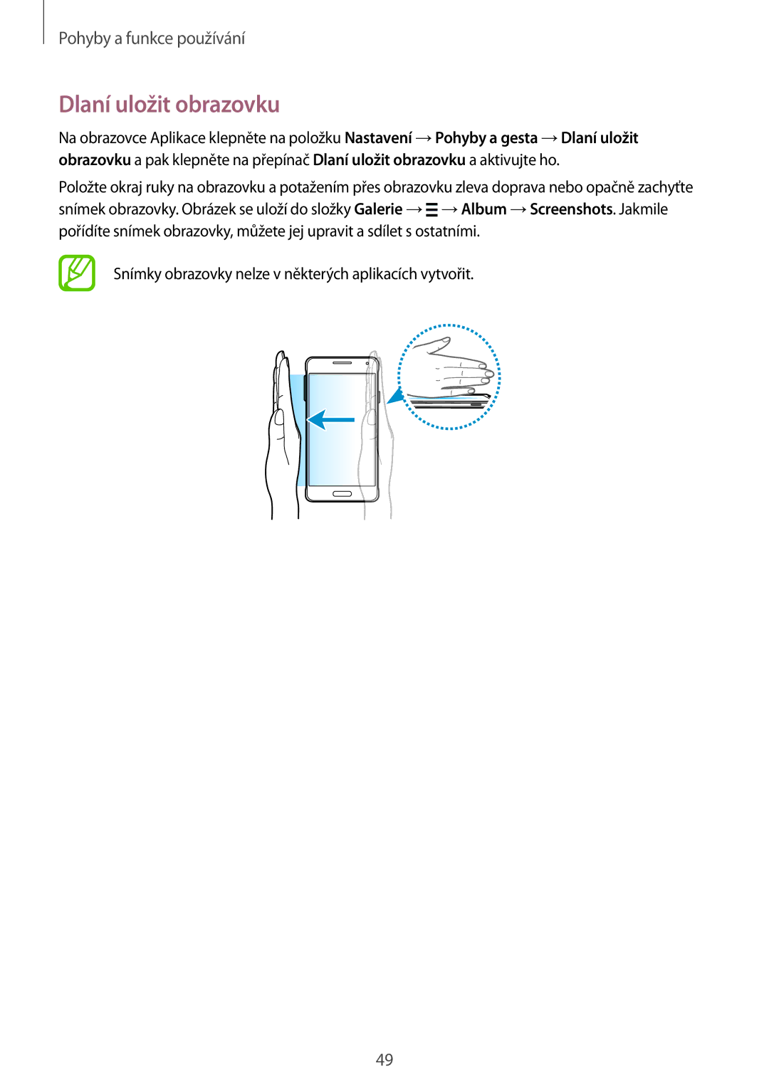 Samsung SM-G850FZBEXEH, SM-G850FHSEATO, SM-G850FZBEEUR, SM-G850FZBEXEO, SM-G850FZWEDRE, SM-G850FHSECOS Dlaní uložit obrazovku 