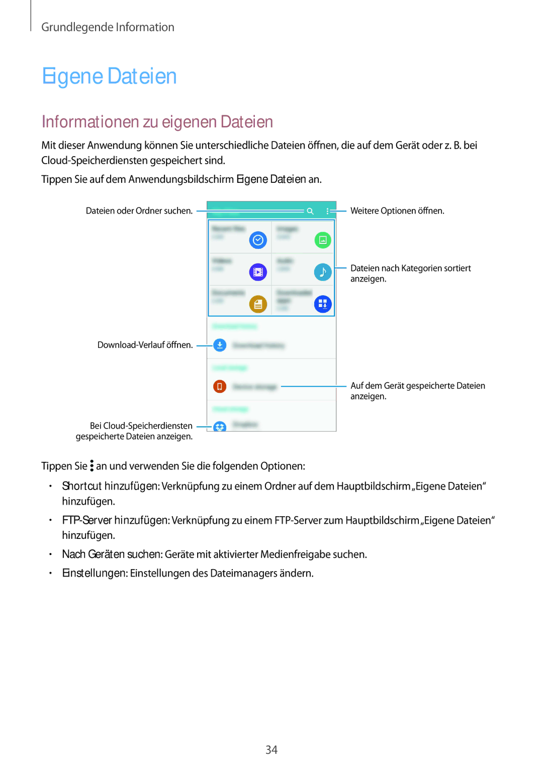 Samsung SM-G850FZDEEUR, SM-G850FHSEDBT, SM-G850FHSEVIA, SM-G850FZDEVD2 manual Eigene Dateien, Informationen zu eigenen Dateien 