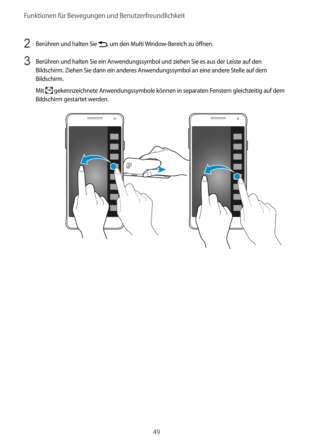 Samsung SM-G850FZWEATO, SM-G850FHSEDBT, SM-G850FHSEVIA, SM-G850FZDEVD2 Funktionen für Bewegungen und Benutzerfreundlichkeit 