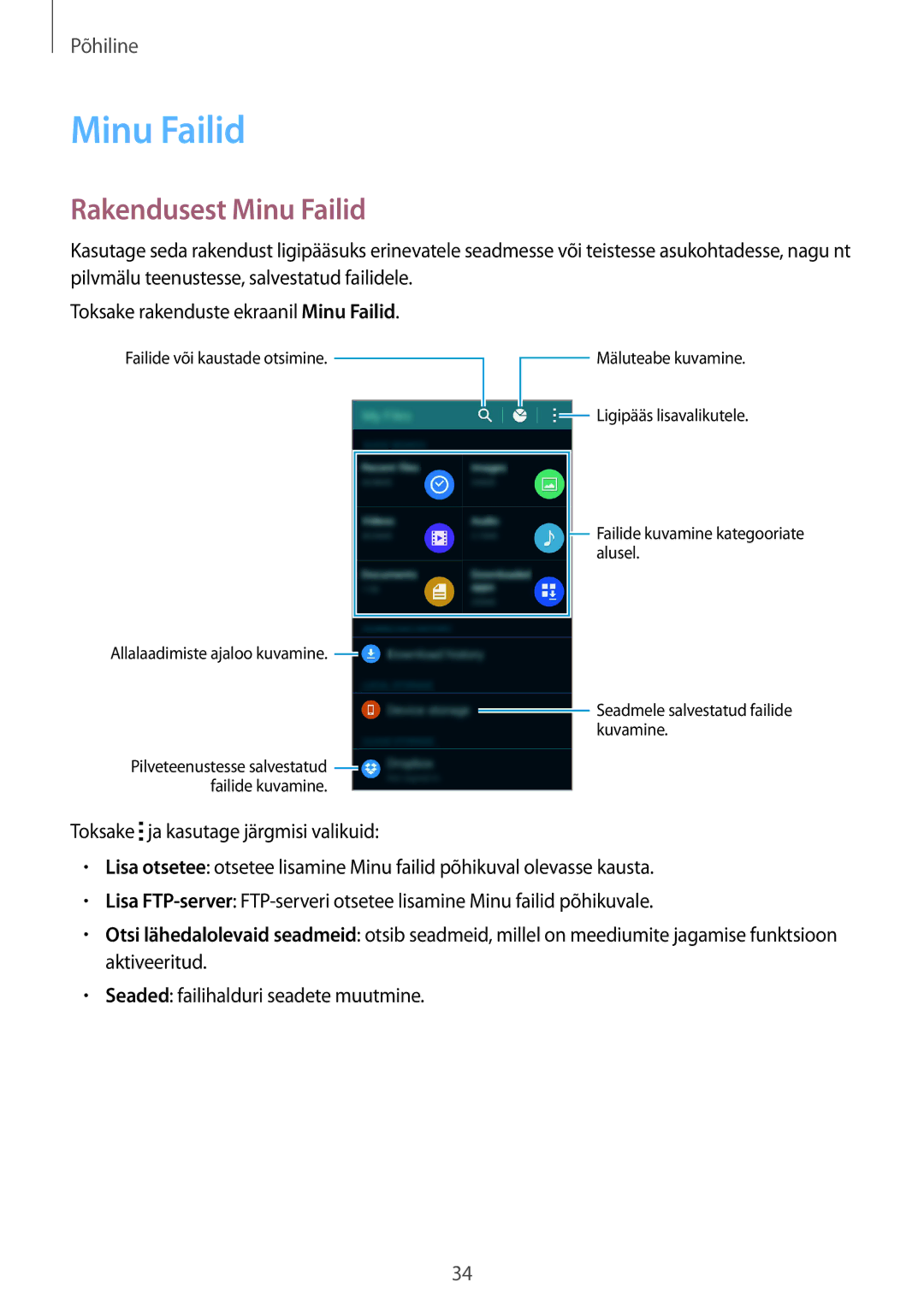 Samsung SM-G850FZKESEB, SM-G850FZDESEB, SM-G850FZWESEB, SM-G850FHSESEB, SM-G850FZBESEB manual Rakendusest Minu Failid 