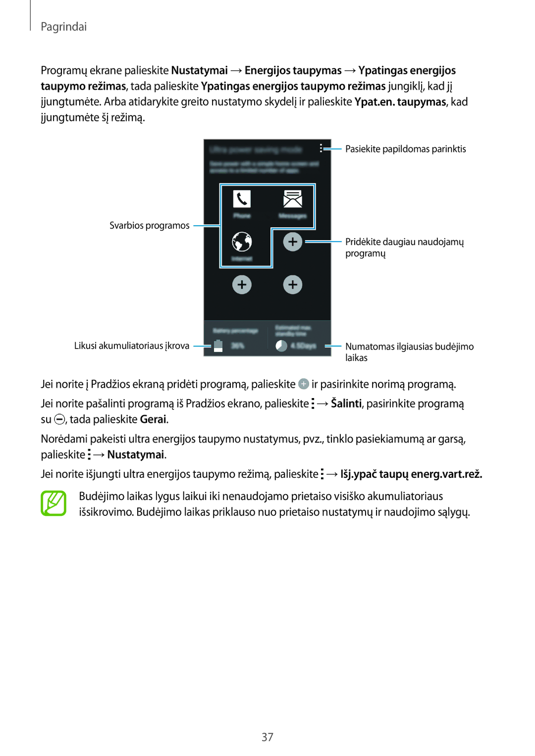 Samsung SM-G850FHSESEB, SM-G850FZDESEB, SM-G850FZWESEB, SM-G850FZBESEB Pasiekite papildomas parinktis Svarbios programos 