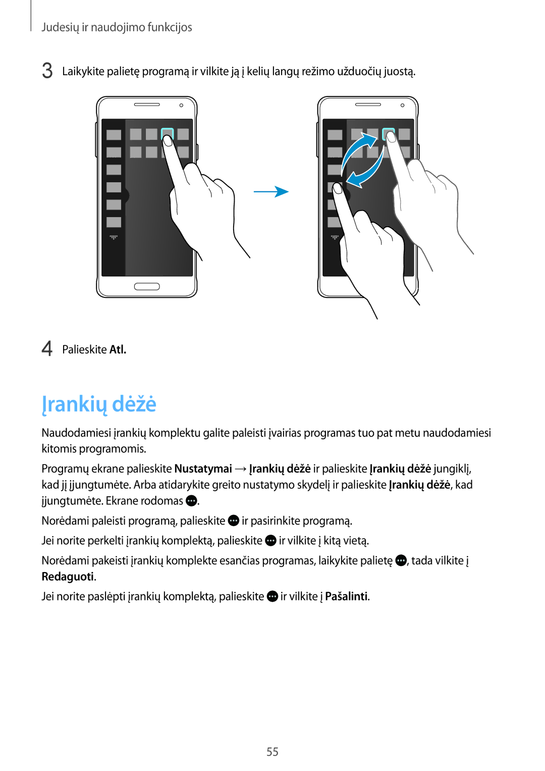 Samsung SM-G850FZDESEB, SM-G850FZWESEB, SM-G850FHSESEB, SM-G850FZBESEB, SM-G850FZKESEB manual Įrankių dėžė 