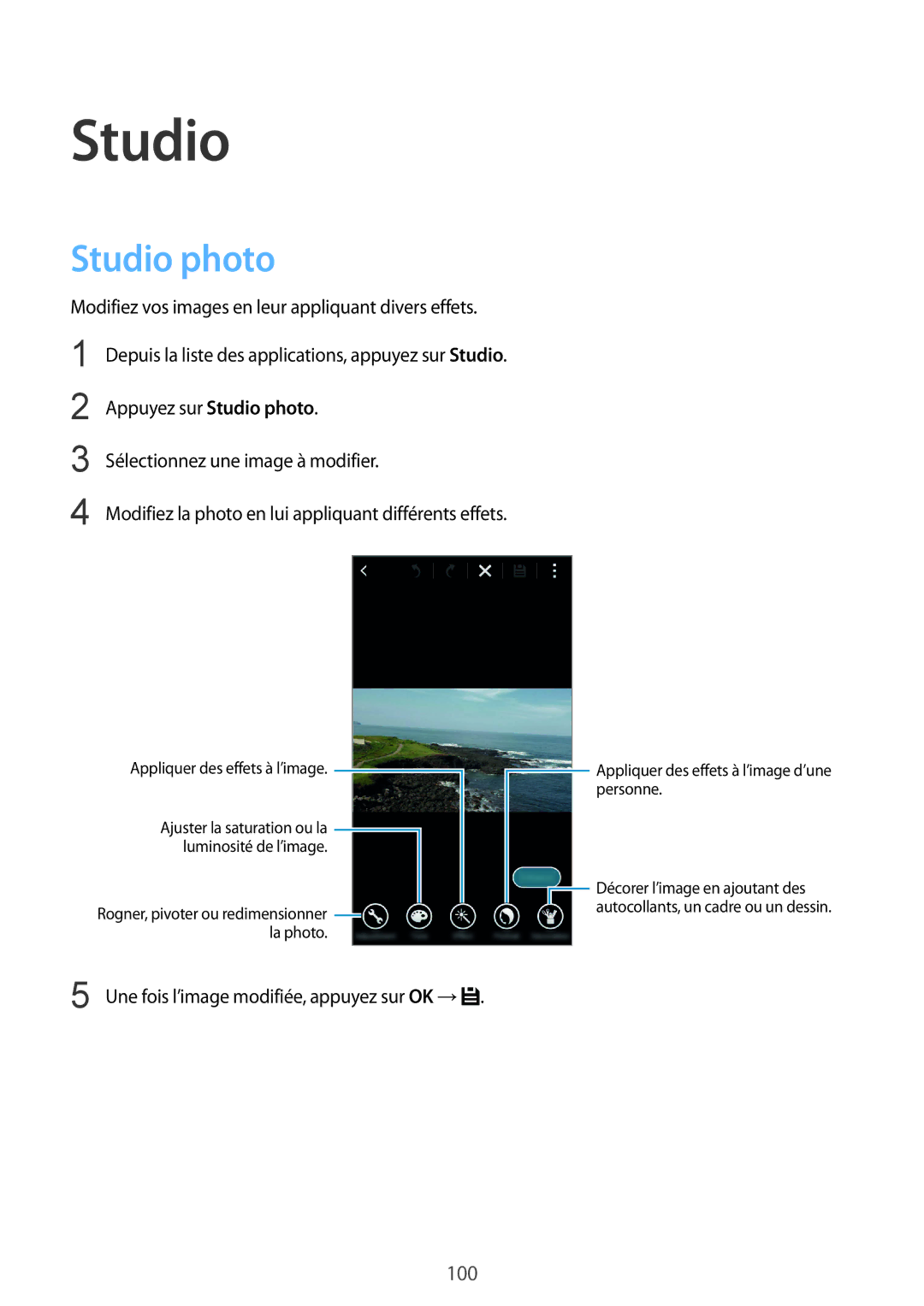 Samsung SM-G850FHSEBOG, SM-G850FZKEXEF, SM-G850FZDESFR, SM-G850FHSEXEF, SM-G850FZDEBOG, SM-G850FHSEFTM manual Studio photo 