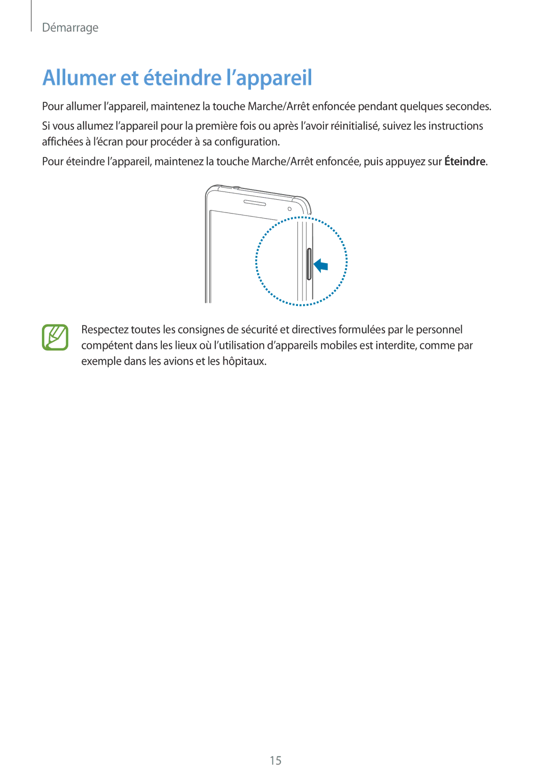 Samsung SM-G850FZDEXEF, SM-G850FZKEXEF, SM-G850FHSEBOG, SM-G850FZDESFR, SM-G850FHSEXEF manual Allumer et éteindre l’appareil 
