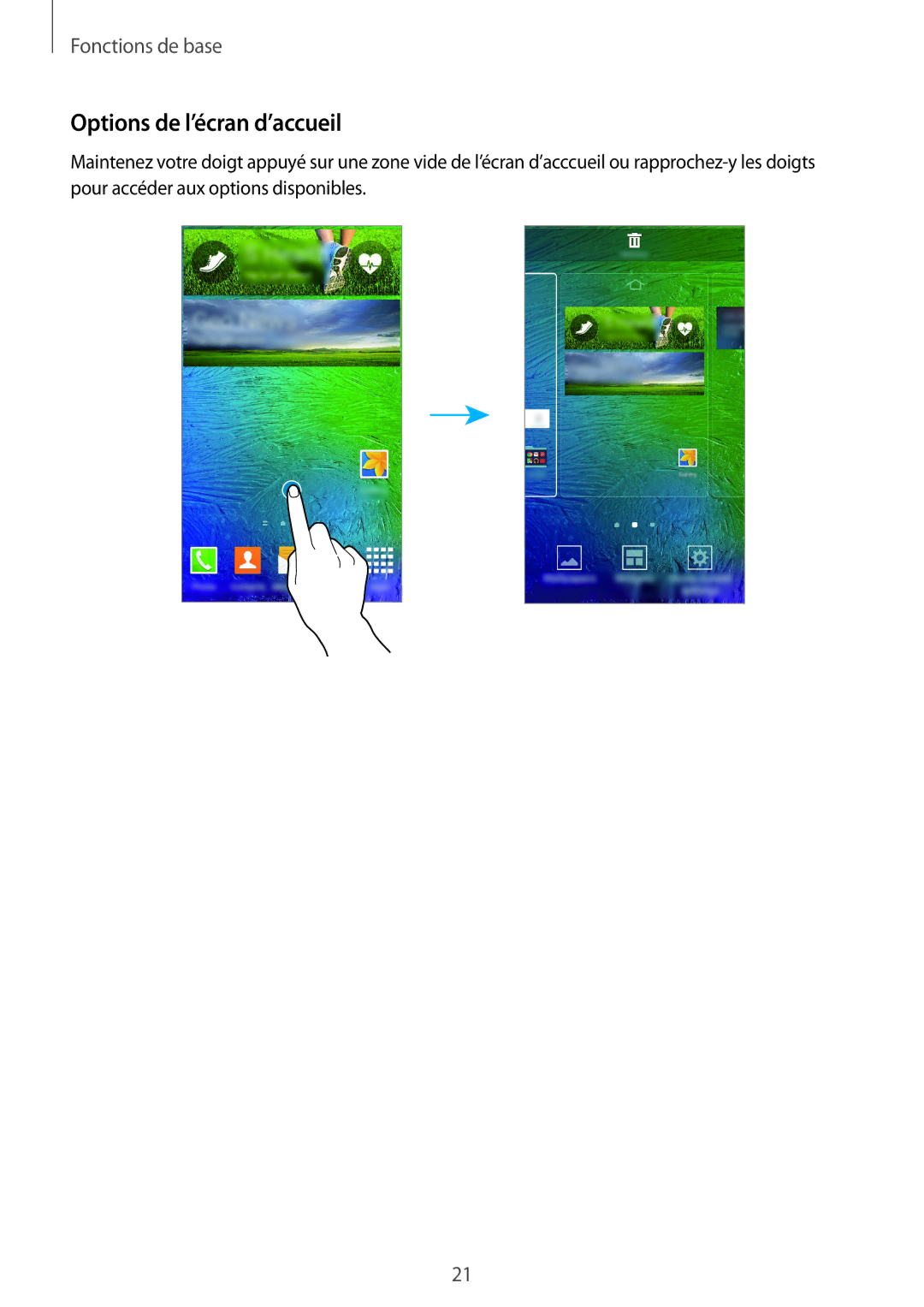 Samsung SM-G850FHSEXEF, SM-G850FZKEXEF, SM-G850FHSEBOG, SM-G850FZDESFR, SM-G850FZDEBOG manual Options de l’écran d’accueil 