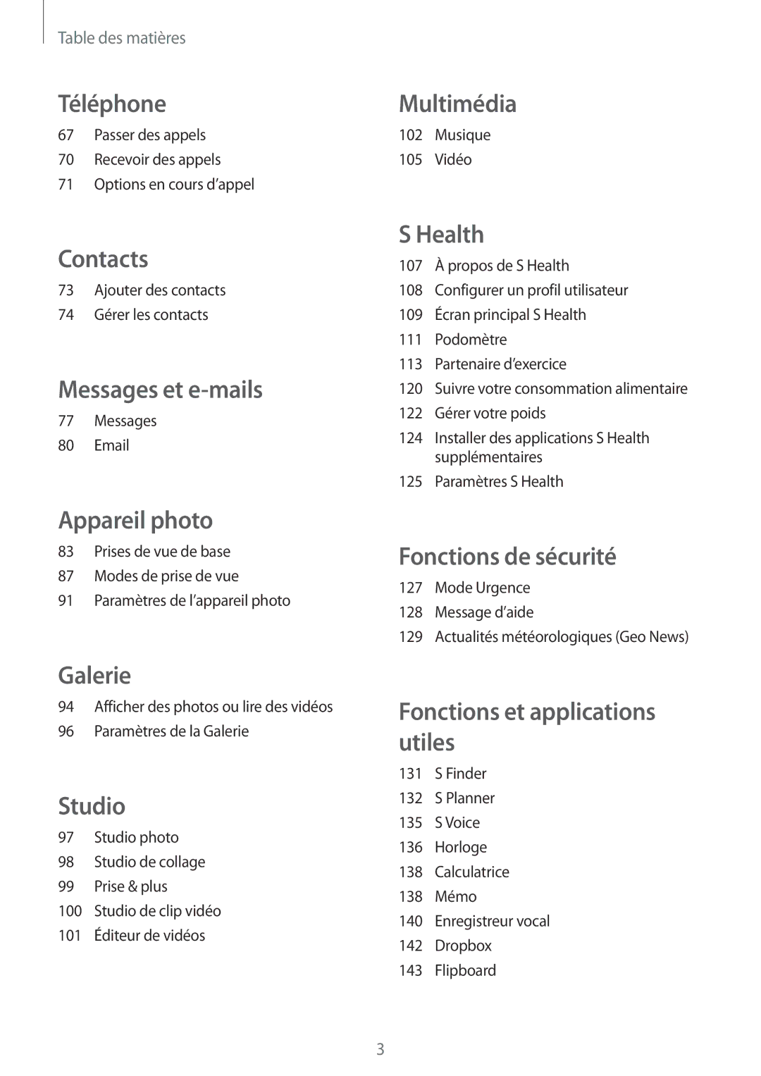 Samsung SM-G850FHSEXEF, SM-G850FZKEXEF, SM-G850FHSEBOG, SM-G850FZDESFR, SM-G850FZDEBOG, SM-G850FHSEFTM manual Téléphone 