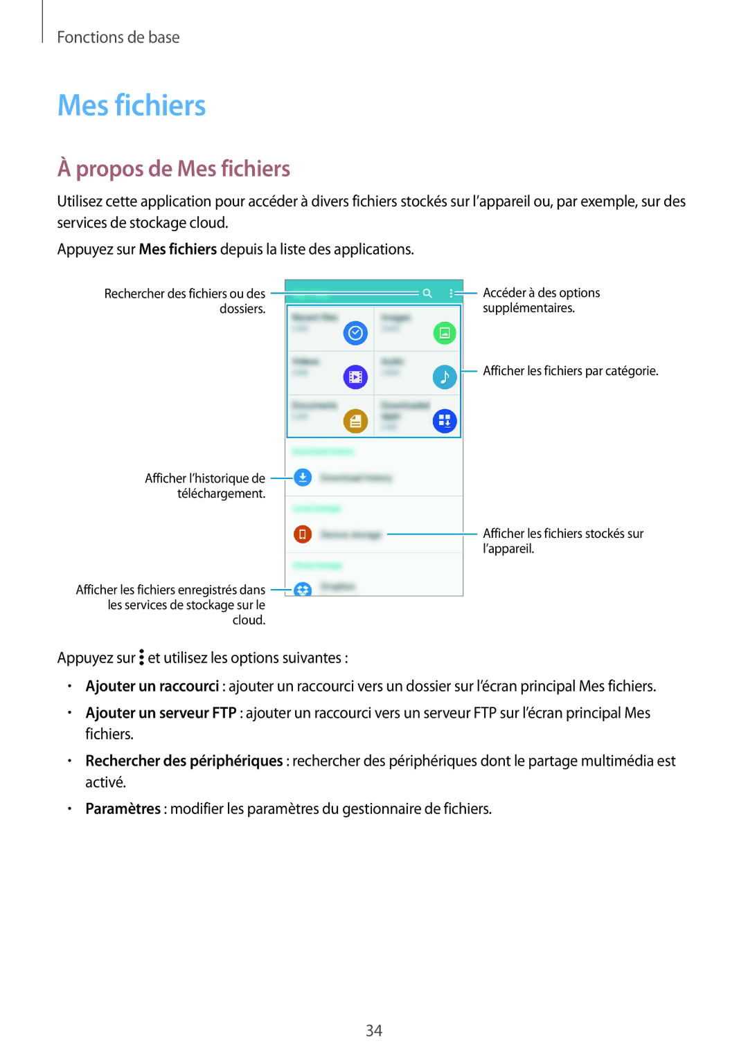 Samsung SM-G850FZDEFTM, SM-G850FZKEXEF, SM-G850FHSEBOG, SM-G850FZDESFR, SM-G850FHSEXEF manual Propos de Mes fichiers 