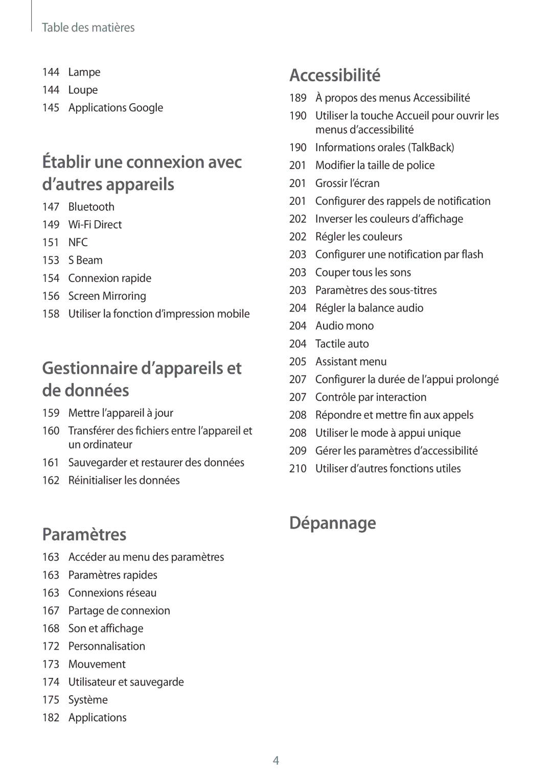 Samsung SM-G850FZDEBOG, SM-G850FZKEXEF, SM-G850FHSEBOG, SM-G850FZDESFR, SM-G850FHSEXEF, SM-G850FHSEFTM manual Accessibilité 