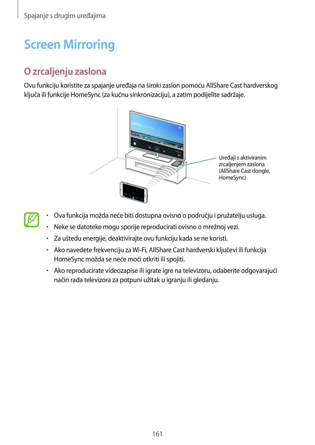 Samsung SM-G850FZKETWO, SM-G850FZWESEE, SM-G850FZDESEE, SM-G850FZKESEE, SM-G850FHSESEE Screen Mirroring, Zrcaljenju zaslona 