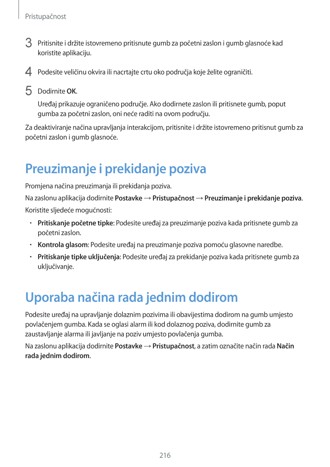 Samsung SM-G850FZWESEE, SM-G850FZDESEE, SM-G850FZKESEE Preuzimanje i prekidanje poziva, Uporaba načina rada jednim dodirom 