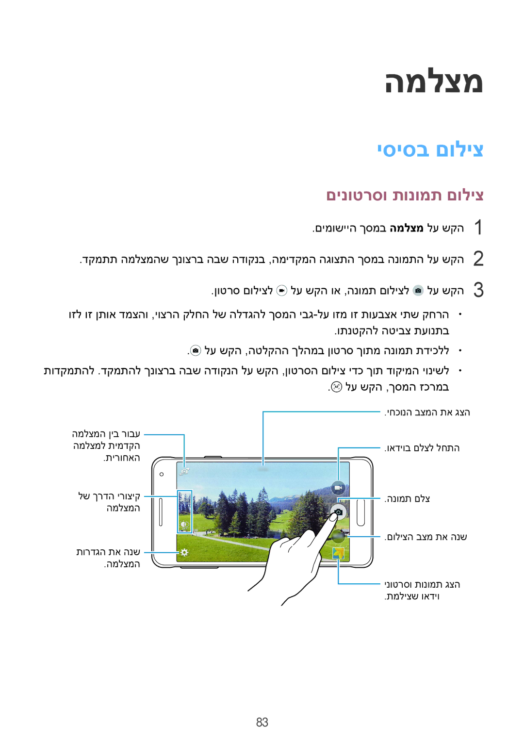 Samsung SM-G850FZKEILO, SM-G850FZWETMT, SM-G850FZWESEE, SM-G850FZDESEE manual המלצמ, יסיסב םוליצ, םינוטרסו תונומת םוליצ 