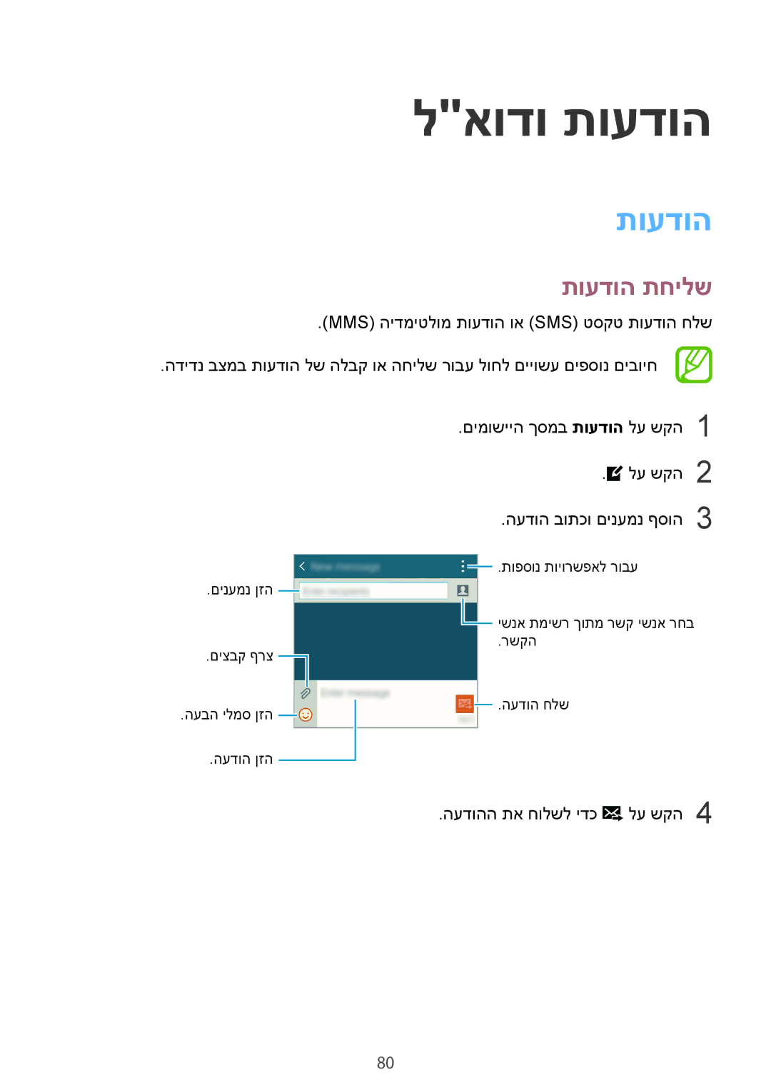 Samsung SM-G850FHSEPTR, SM-G850FZWETMT, SM-G850FZWESEE, SM-G850FZDESEE, SM-G850FZKESEE manual לאודו תועדוה, תועדוה תחילש 