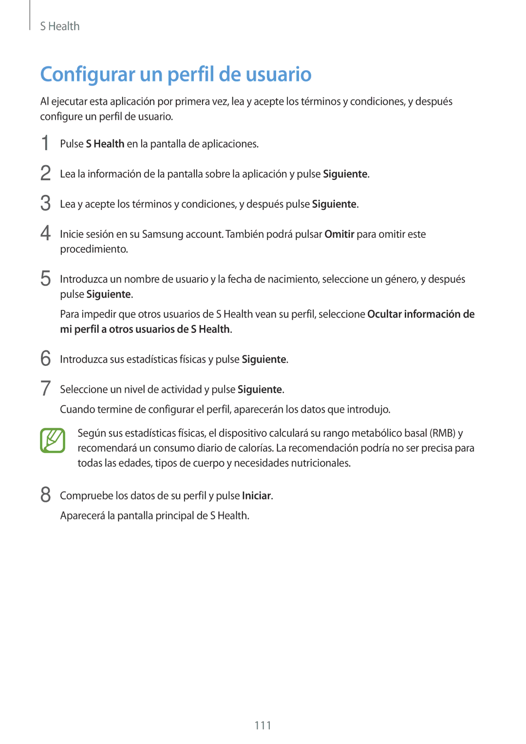 Samsung SM-G850FZDETPH, SM-G850FZWETPH, SM-G850FZKETPH, SM-G850FHSETPH, SM-G850FZDEXEH manual Configurar un perfil de usuario 