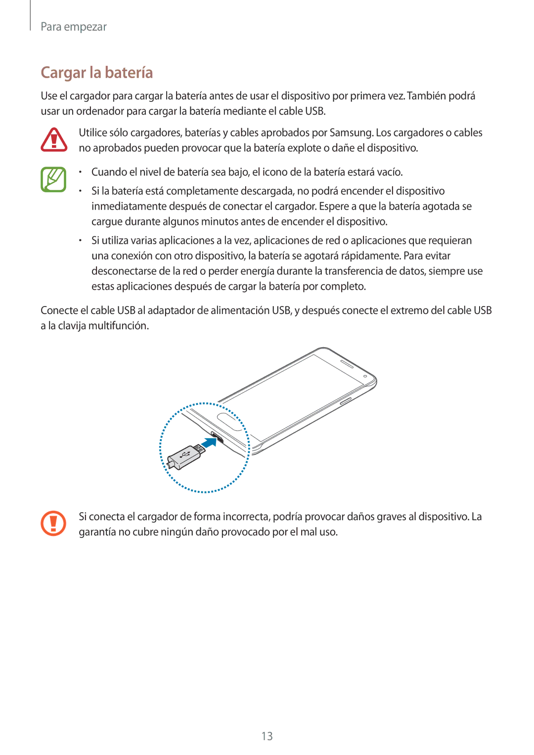 Samsung SM-G850FZKEAMO, SM-G850FZWETPH, SM-G850FZDETPH, SM-G850FZKETPH, SM-G850FHSETPH, SM-G850FZDEXEH manual Cargar la batería 