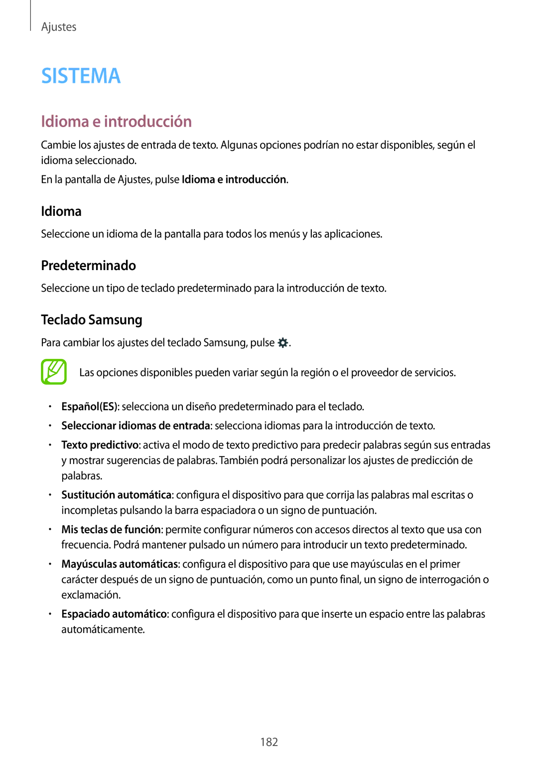 Samsung SM-G850FZKEXEH, SM-G850FZWETPH, SM-G850FZDETPH manual Idioma e introducción, Predeterminado, Teclado Samsung 