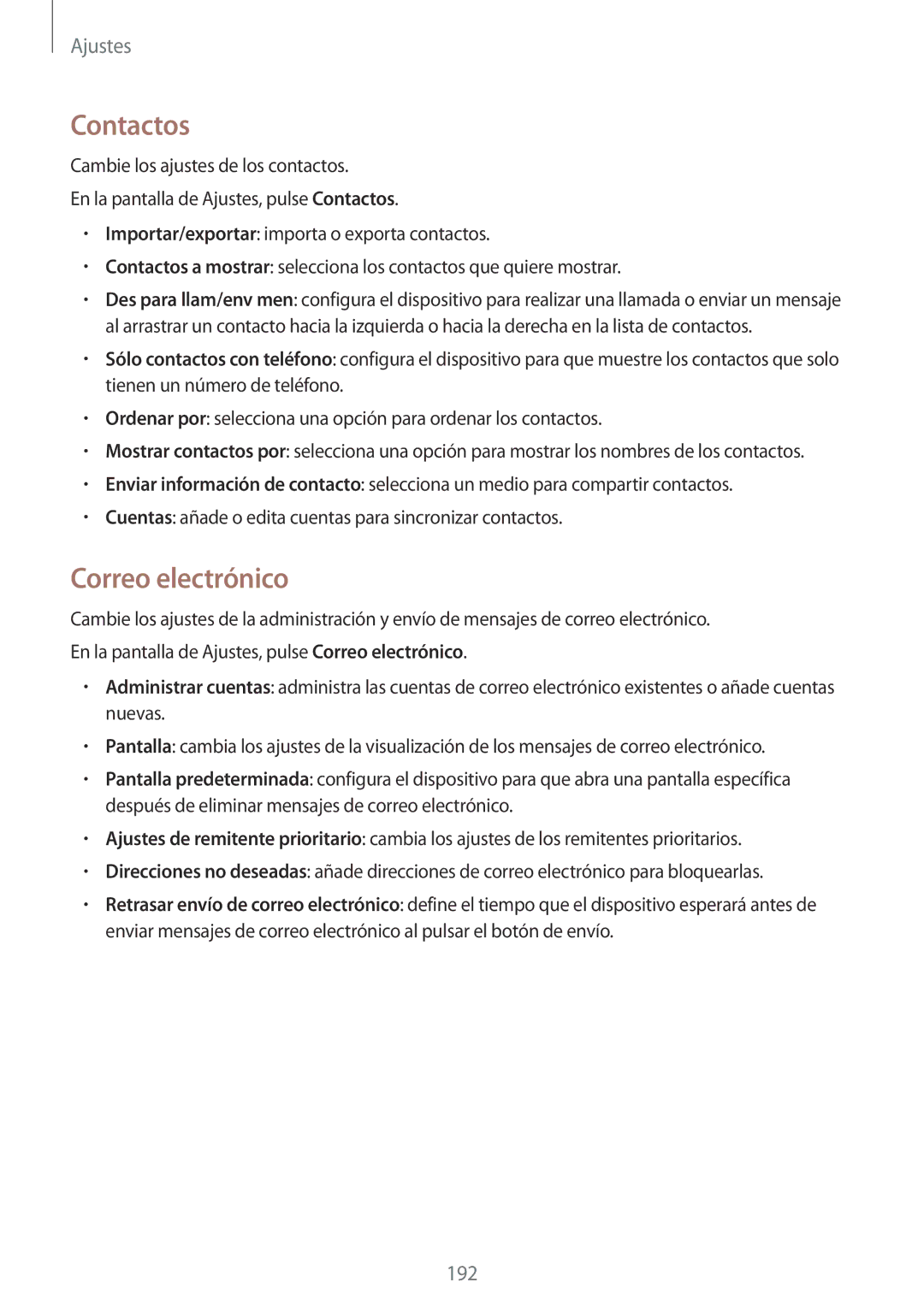 Samsung SM-G850FHSEATL, SM-G850FZWETPH, SM-G850FZDETPH, SM-G850FZKETPH, SM-G850FHSETPH manual Contactos, Correo electrónico 