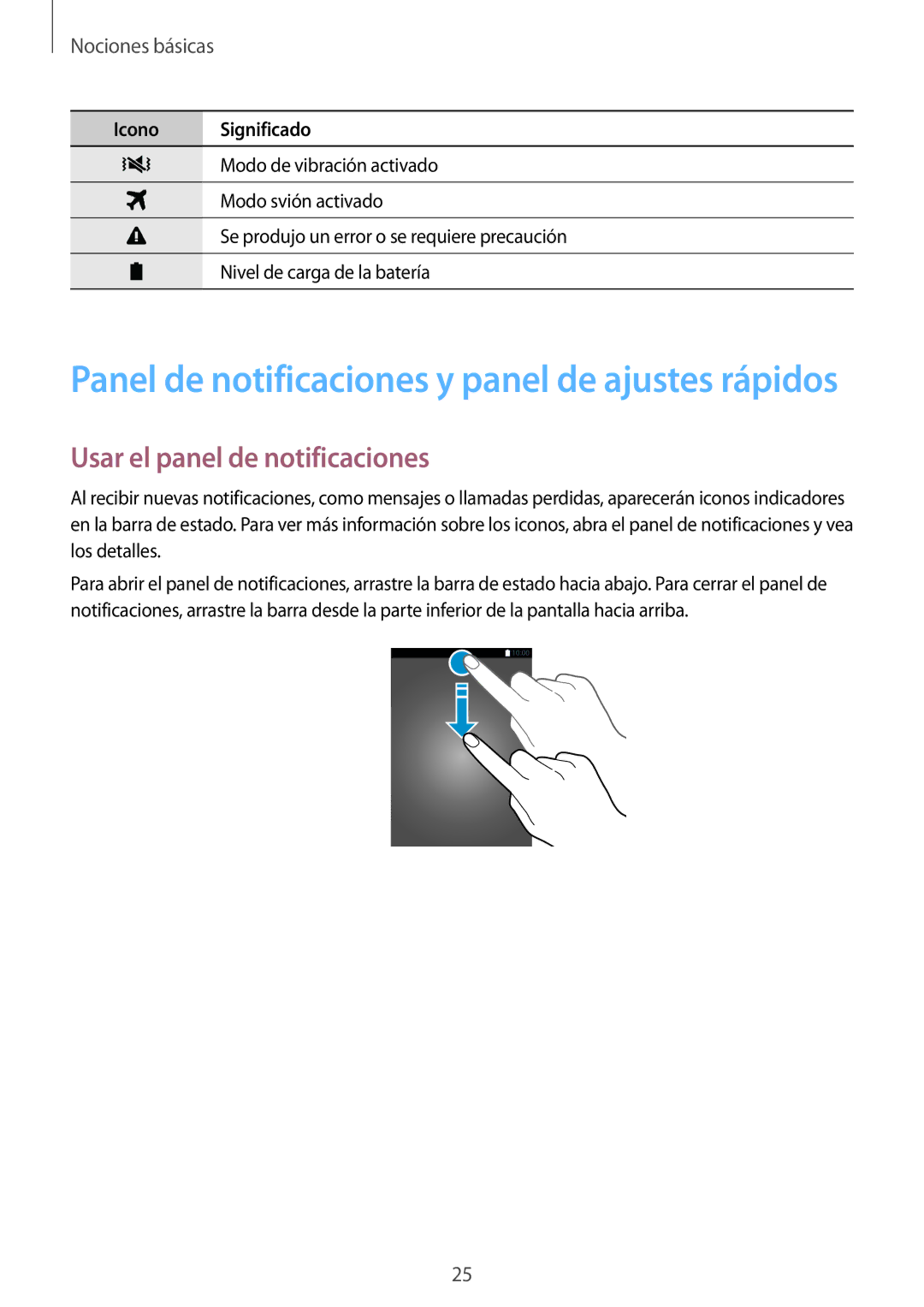 Samsung SM-G850FHSETPH, SM-G850FZWETPH Panel de notificaciones y panel de ajustes rápidos, Usar el panel de notificaciones 