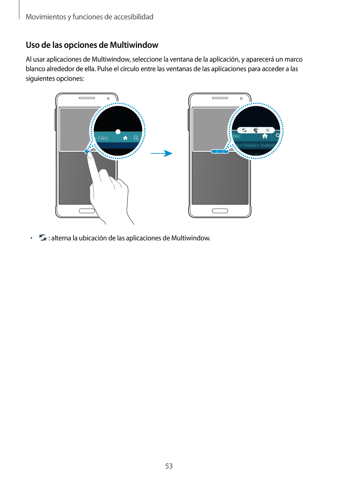 Samsung SM-G850FZBEXEC, SM-G850FZWETPH, SM-G850FZDETPH, SM-G850FZKETPH, SM-G850FHSETPH Uso de las opciones de Multiwindow 