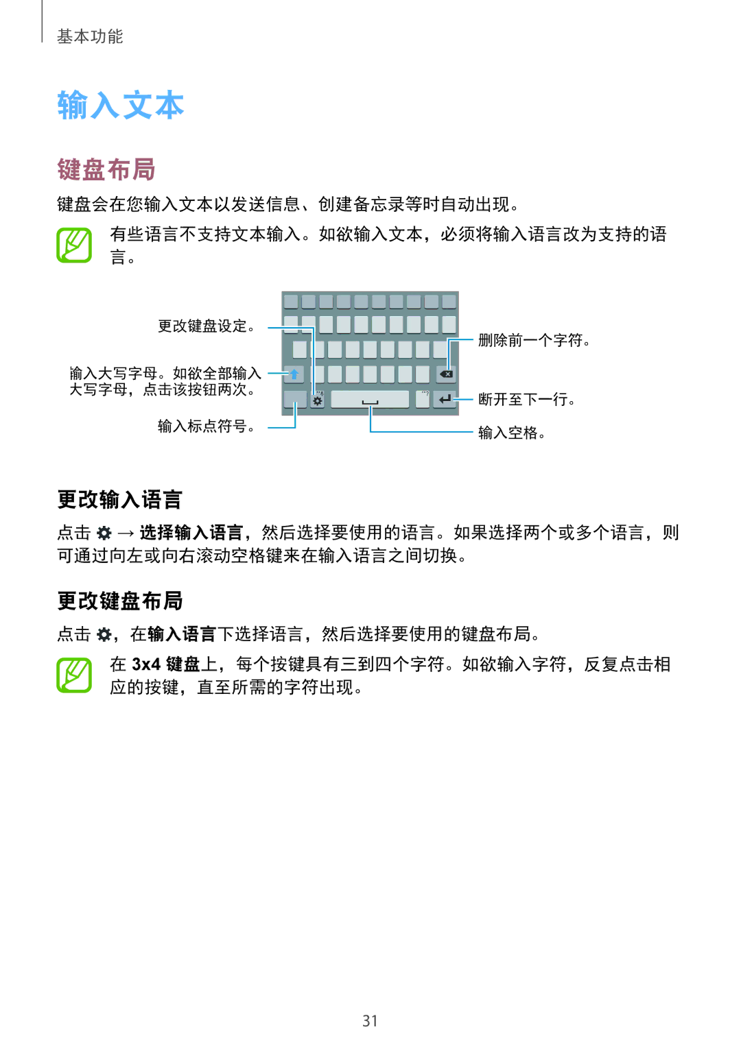 Samsung SM-G850FHSEXXV, SM-G850FZWEXXV, SM-G850FZKEXXV, SM-G850FZDEXXV manual 输入文本, 更改输入语言, 更改键盘布局 