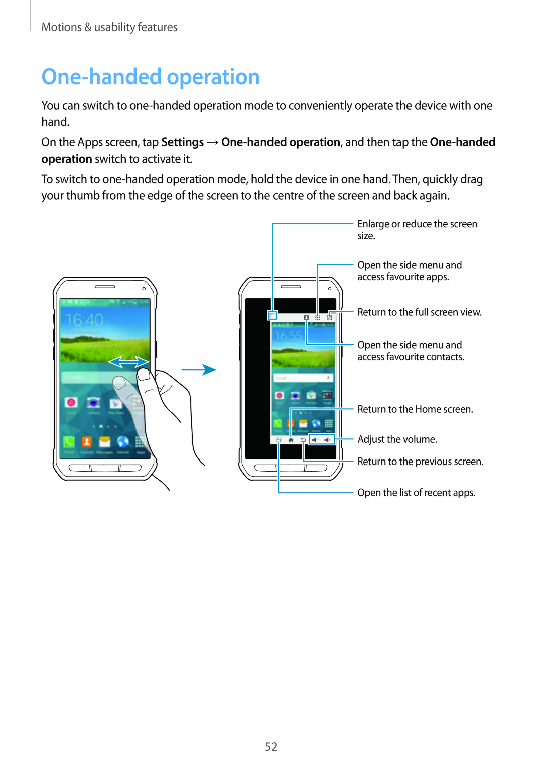 Samsung SM-G870FDGAFTM, SM-G870FTSABGL, SM-G870FDGABGL, SM-G870FTSAPHN, SM-G870FTSAAUT, SM-G870FDGAATO One-handed operation 