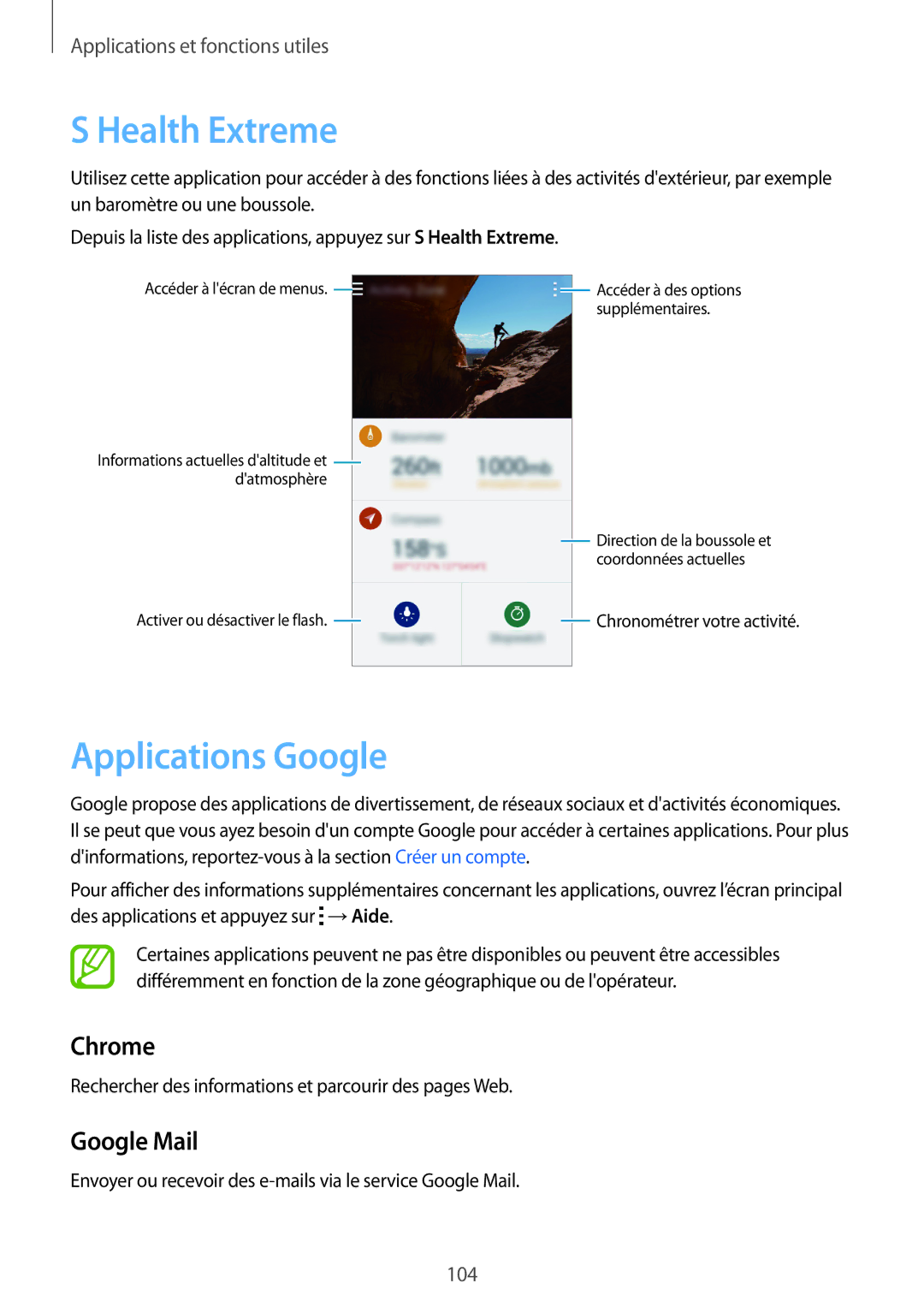 Samsung SM-G870FDGAFTM manual Health Extreme, Applications Google 