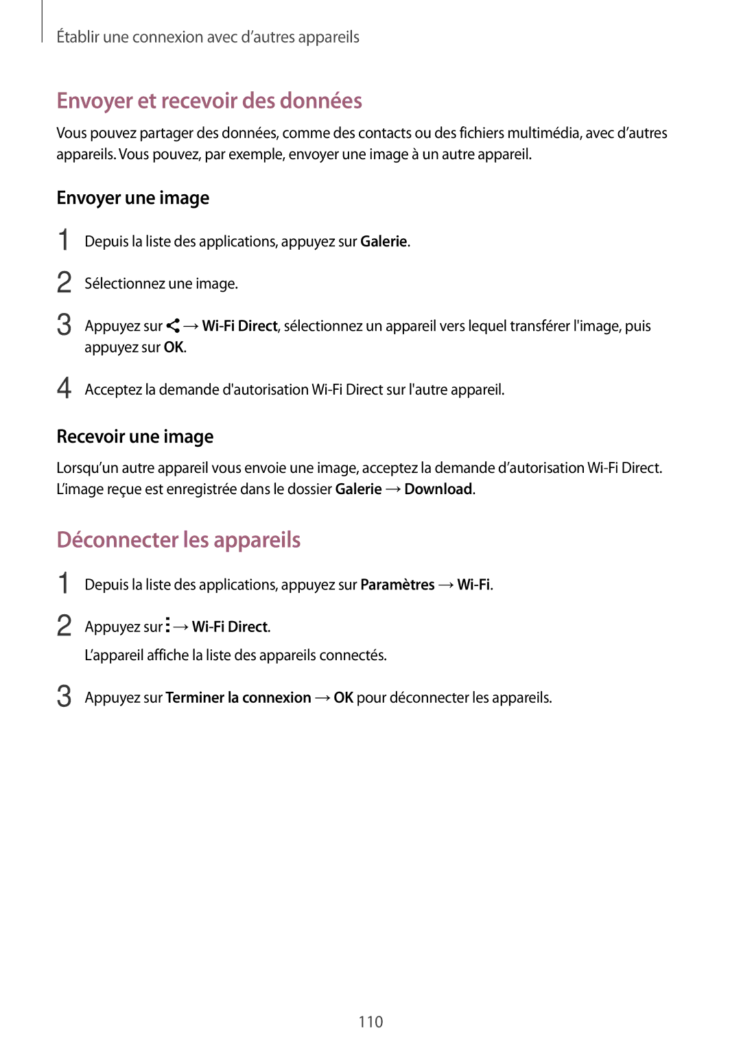 Samsung SM-G870FDGAFTM manual Déconnecter les appareils 