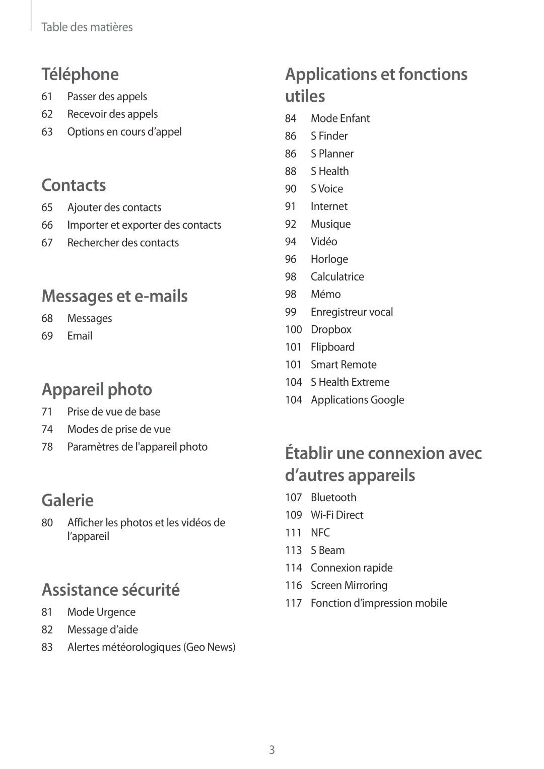 Samsung SM-G870FDGAFTM manual Téléphone 