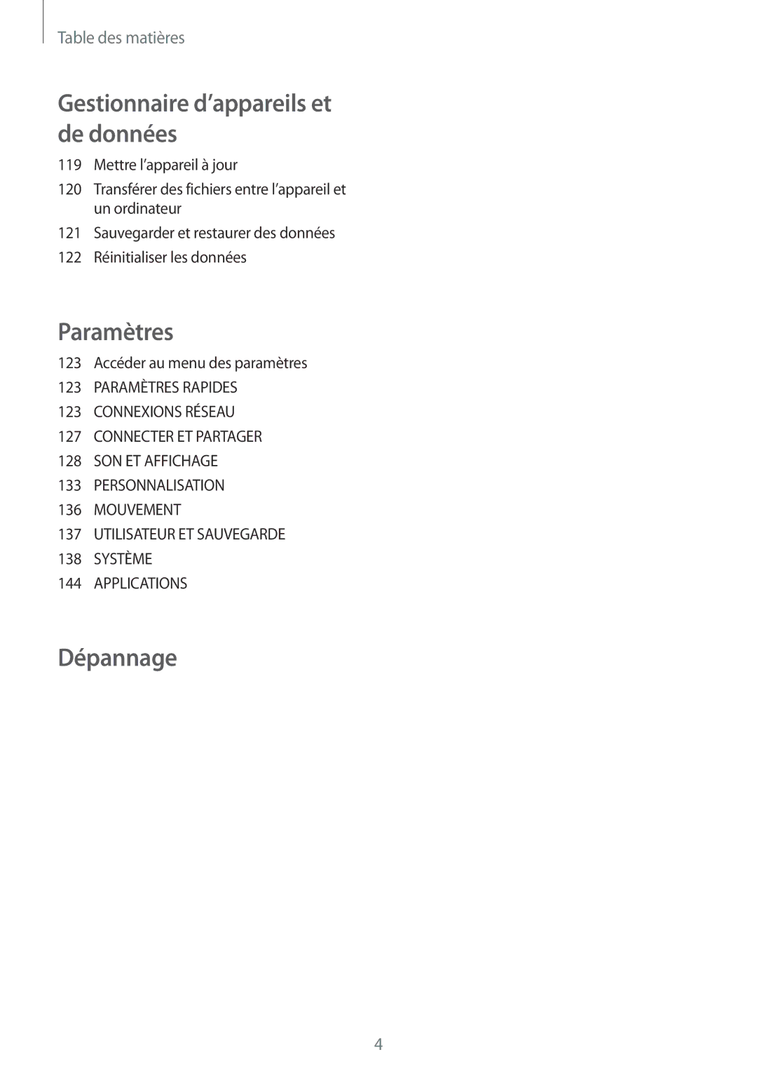 Samsung SM-G870FDGAFTM manual Dépannage 