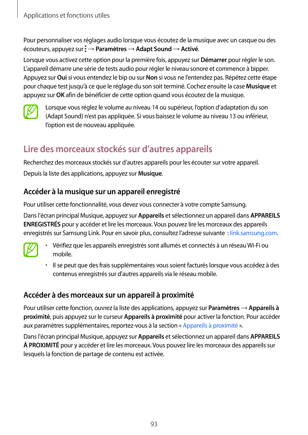 Samsung SM-G870FDGAFTM Lire des morceaux stockés sur d’autres appareils, Accéder à la musique sur un appareil enregistré 