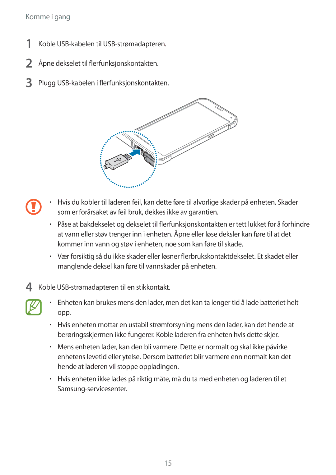 Samsung SM-G870FTSANEE, SM-G870FTSATEN, SM-G870FDGANEE manual Komme i gang 