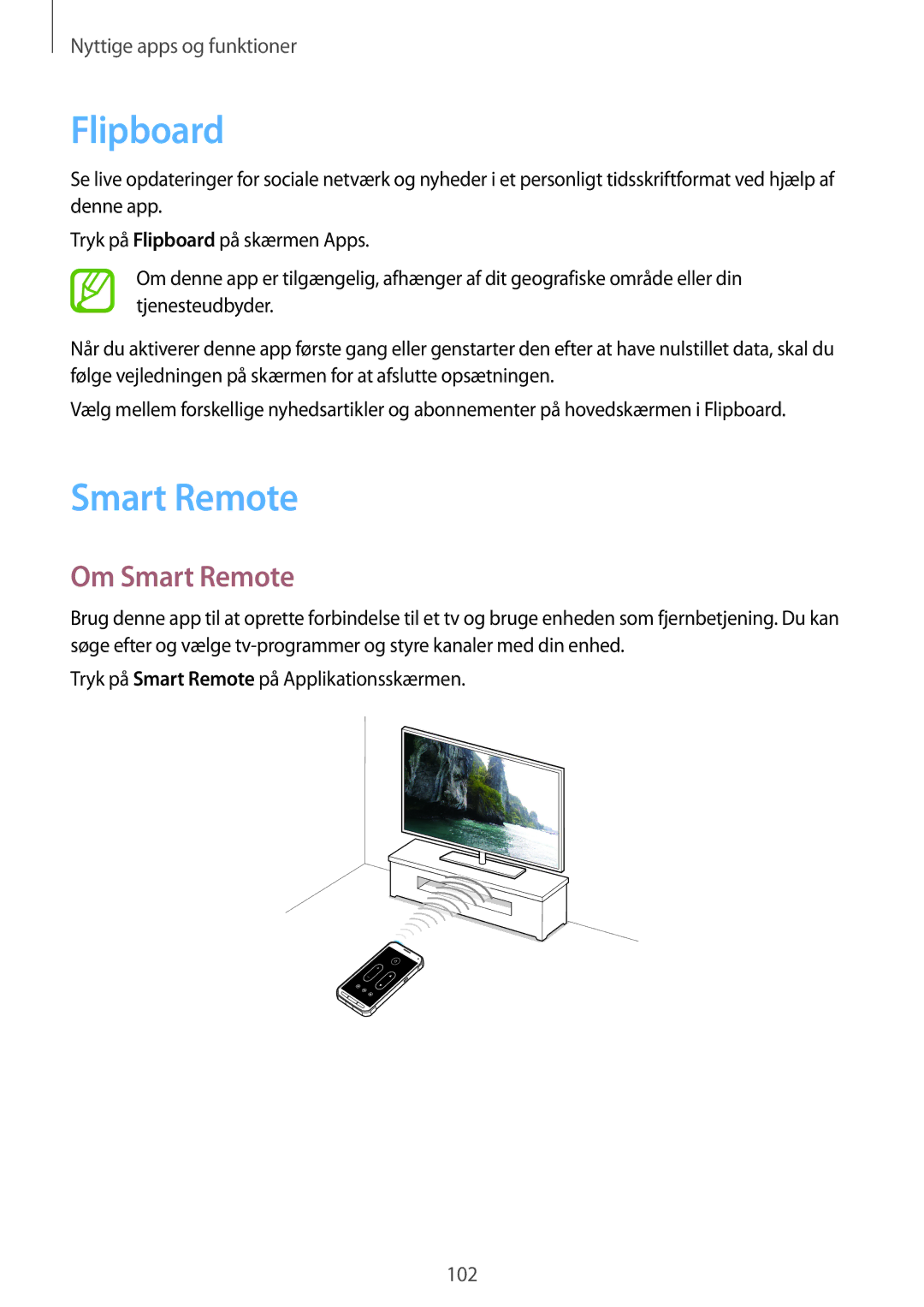 Samsung SM-G870FTSANEE, SM-G870FTSATEN, SM-G870FDGANEE manual Flipboard, Om Smart Remote 