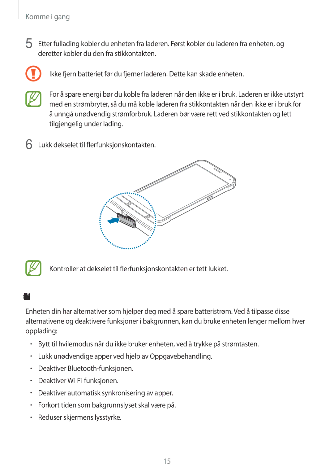 Samsung SM-G870FTSANEE, SM-G870FTSATEN, SM-G870FDGANEE manual Redusere batteriforbruket 