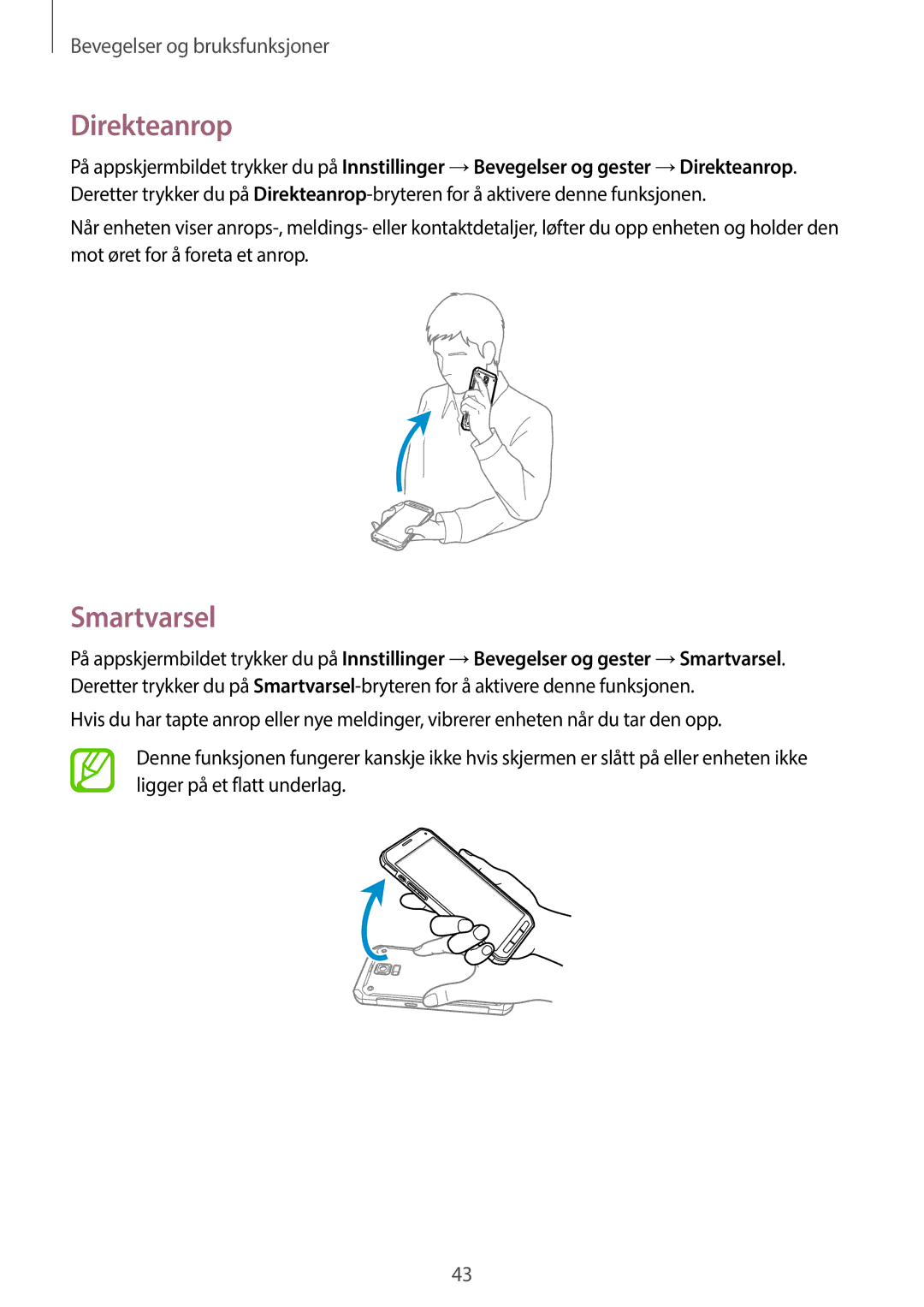 Samsung SM-G870FTSATEN, SM-G870FTSANEE, SM-G870FDGANEE manual Direkteanrop, Smartvarsel 