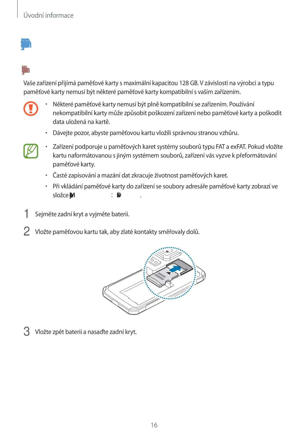 Samsung SM-G870FDGAATO, SM-G870FTSAPHN, SM-G870FTSAAUT, SM-G870FDGAXEO Používání paměťové karty, Instalace paměťové karty 