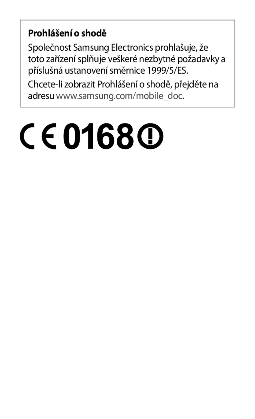 Samsung SM-G870FDGAXEH, SM-G870FTSAPHN, SM-G870FTSAAUT, SM-G870FDGAATO, SM-G870FDGAXEO, SM-G870FTSAXEH manual Prohlášení o shodě 