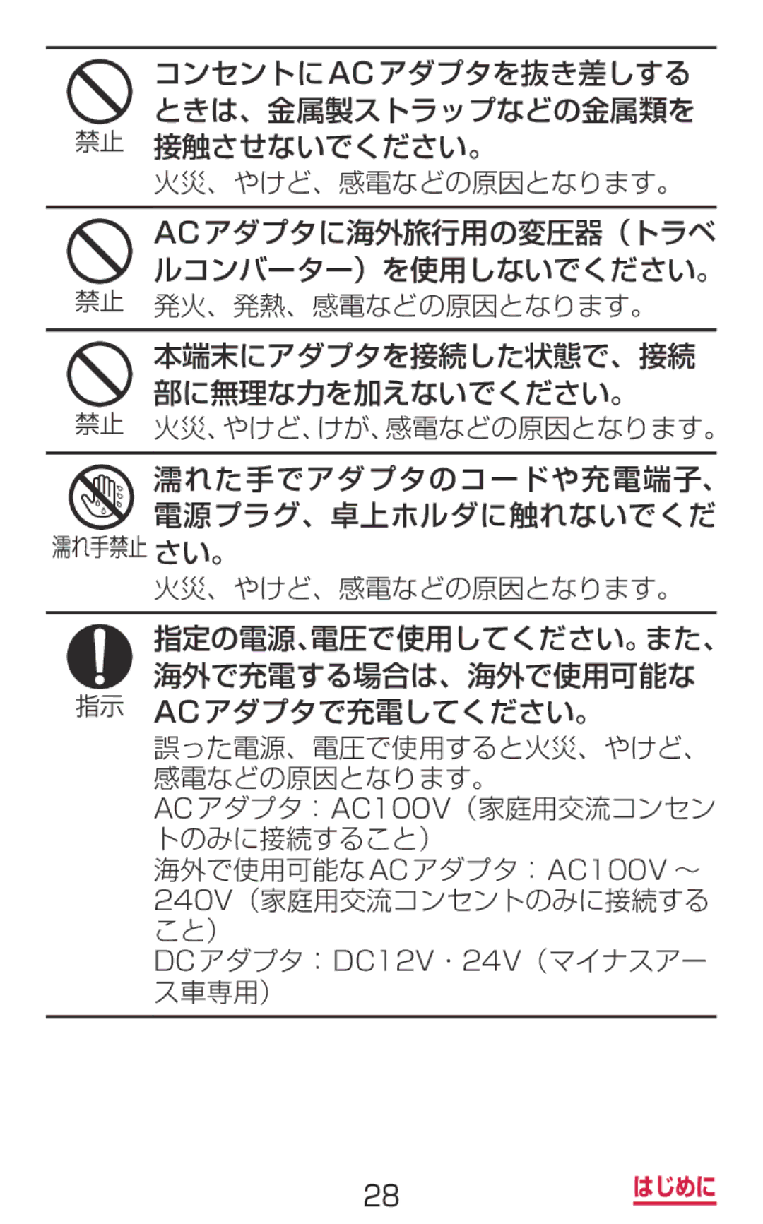 Samsung SM-G900DZWEDCM, SM-G900DSIEDCM, SM-G900DZKEDCM manual 28 はじめに 