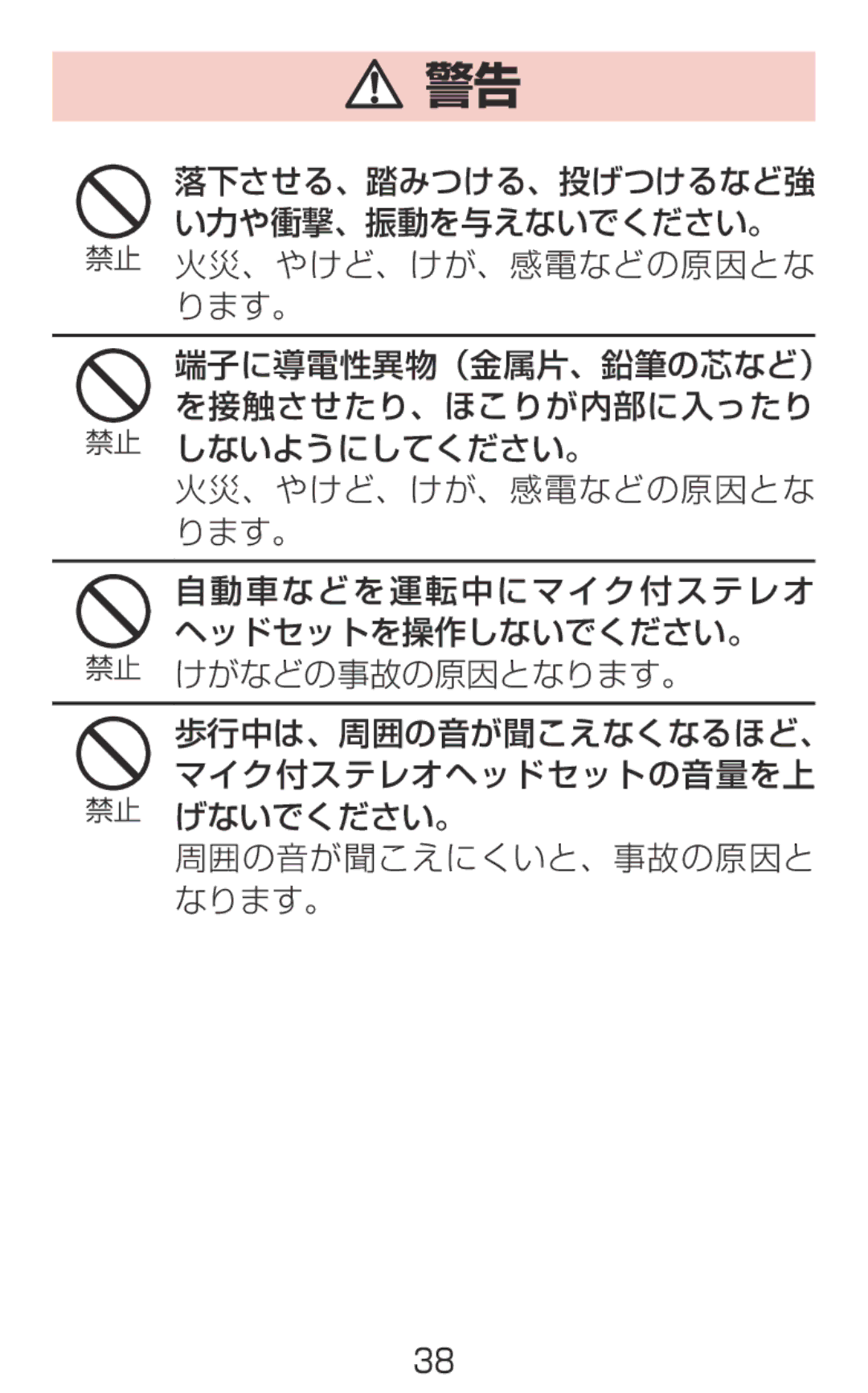 Samsung SM-G900DSIEDCM, SM-G900DZWEDCM, SM-G900DZKEDCM manual 38 はじめに 