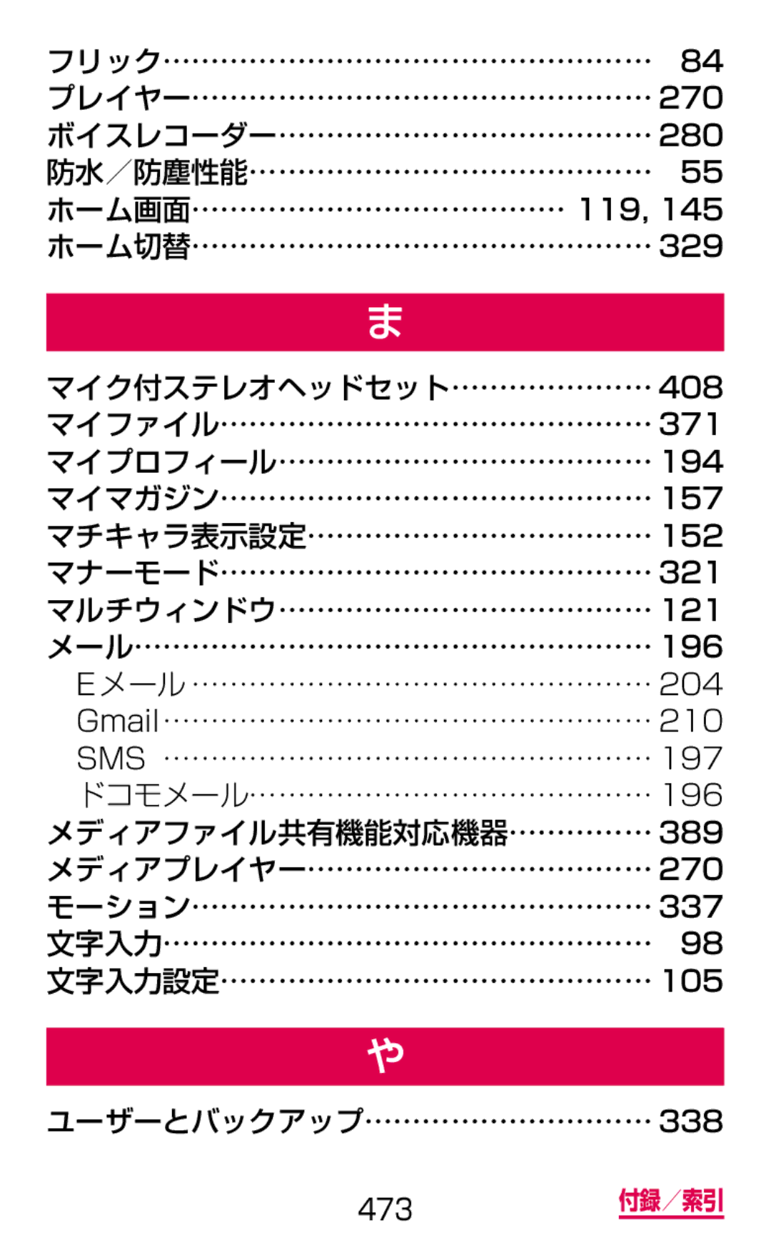 Samsung SM-G900DSIEDCM, SM-G900DZWEDCM, SM-G900DZKEDCM manual マイク付ステレオヘッドセット…………………, メディアファイル共有機能対応機器…………… 