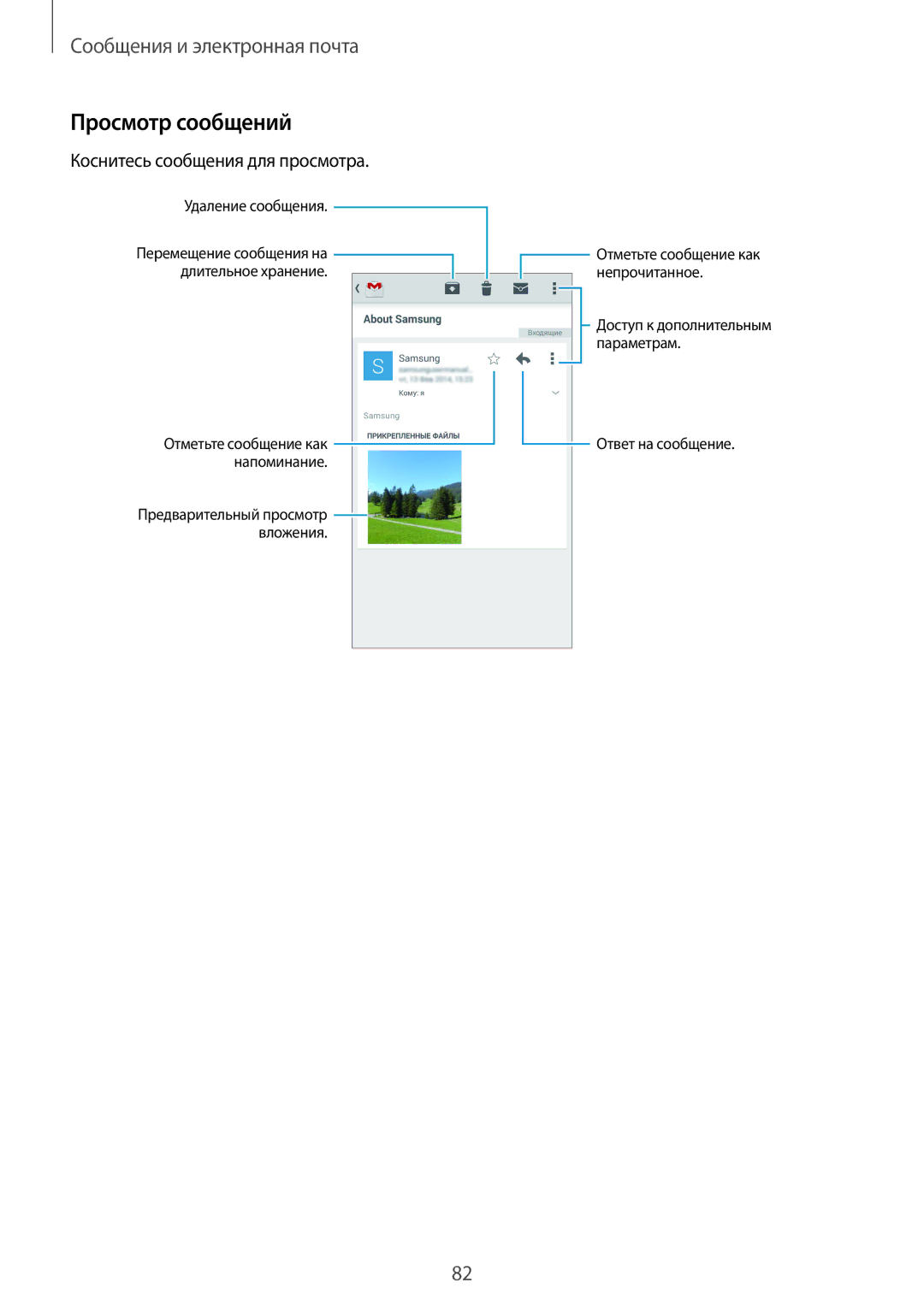 Samsung SM-G900FZKASEB, SM-G900FZDASEB, SM-G900FZWASEB, SM-G900FZBASEB, SM-G900FZBASER, SM-G900FZDASER manual Просмотр сообщений 