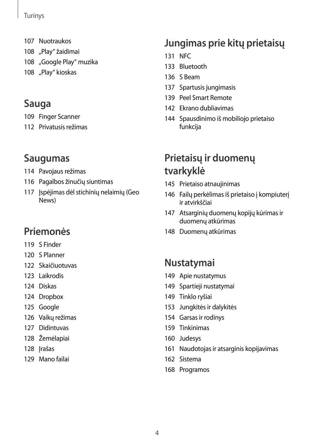 Samsung SM-G900FZDASEB, SM-G900FZWASEB, SM-G900FZKASEB, SM-G900FZBASEB manual Sauga 