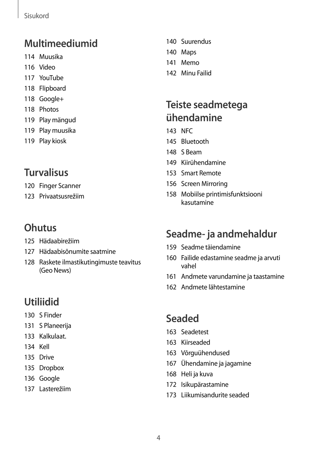 Samsung SM-G900FZDASEB, SM-G900FZWASEB, SM-G900FZKASEB, SM-G900FZBASEB manual Multimeediumid 