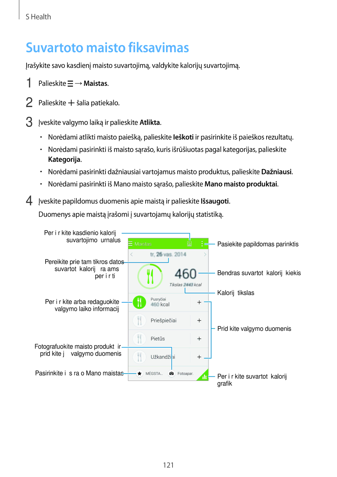 Samsung SM-G900FZWASEB, SM-G900FZDASEB, SM-G900FZKASEB, SM-G900FZBASEB manual Suvartoto maisto fiksavimas, Kategorija 